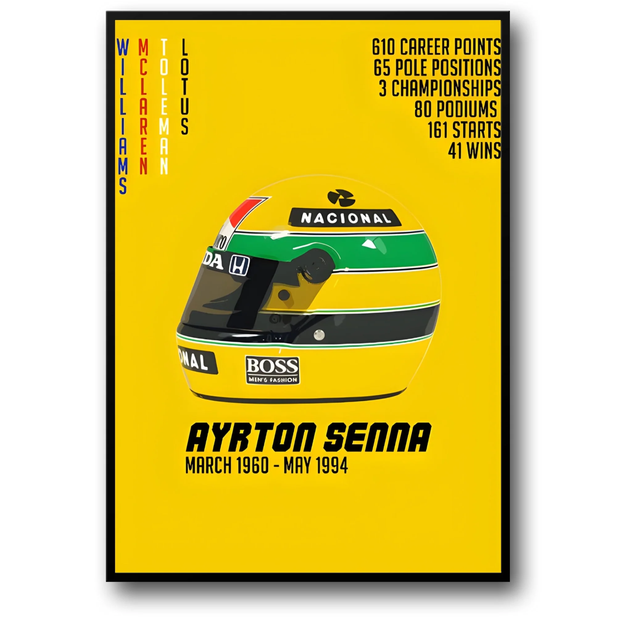 Ayrton Senna | Iconic F1 Racing Art