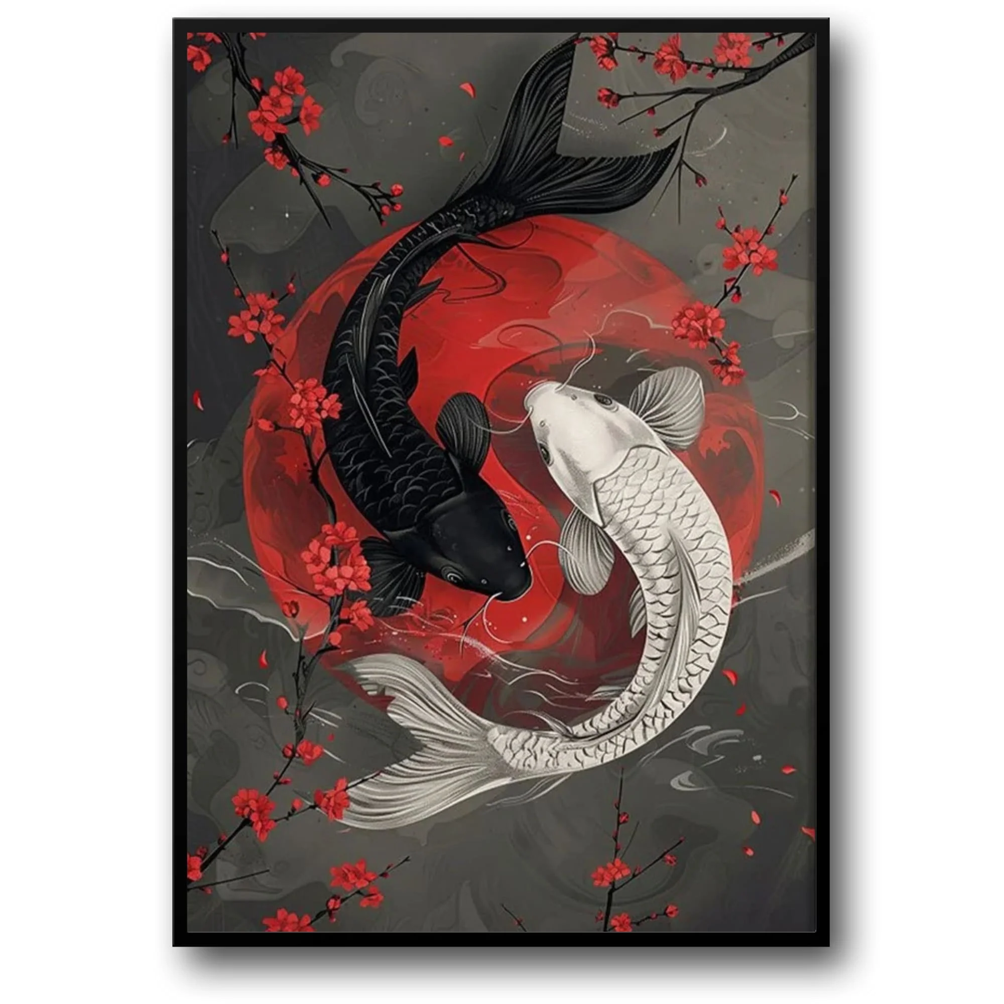 Japanese Koi Yin Yang | Ukiyo-e Style