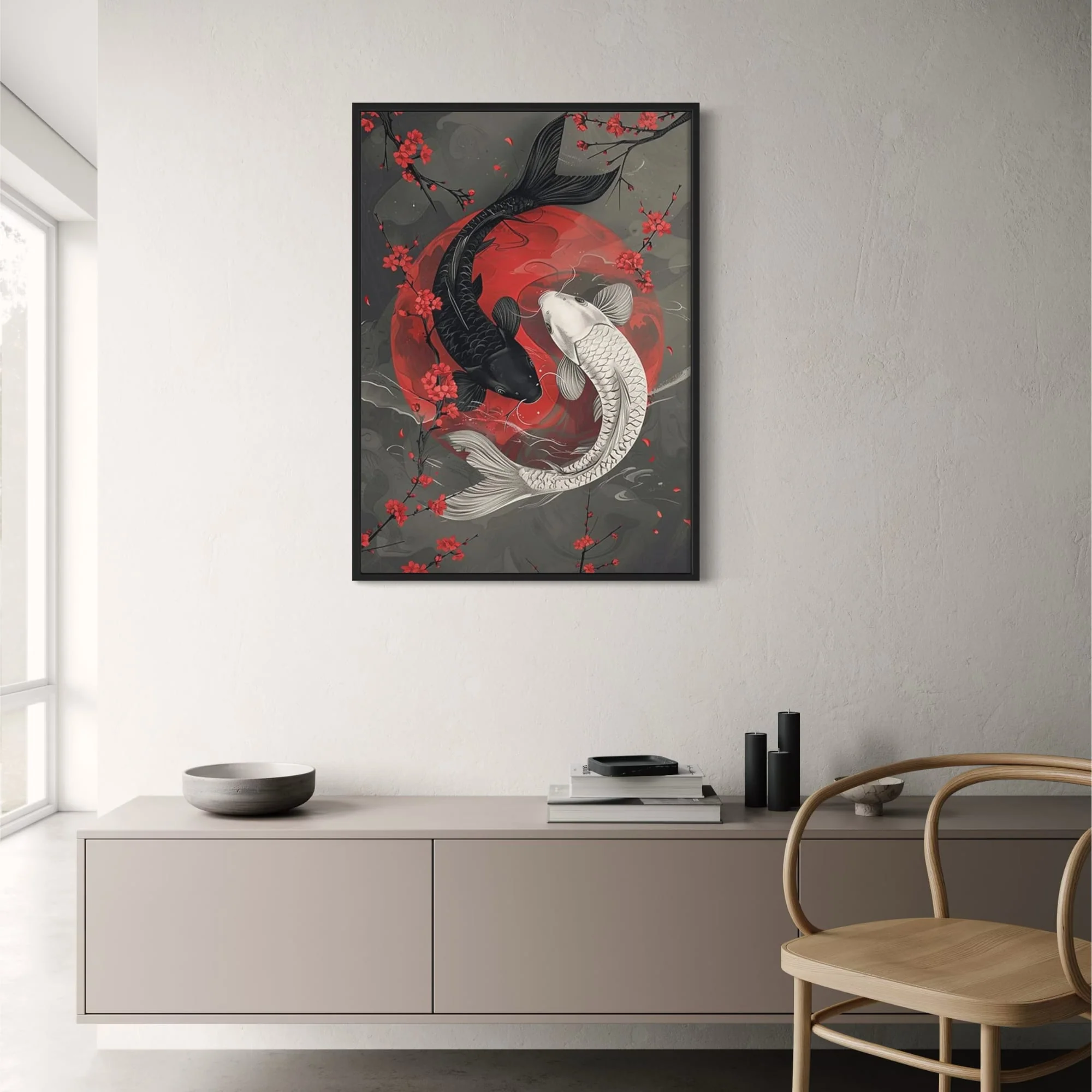 Japanese Koi Yin Yang | Ukiyo-e Style - Image 2