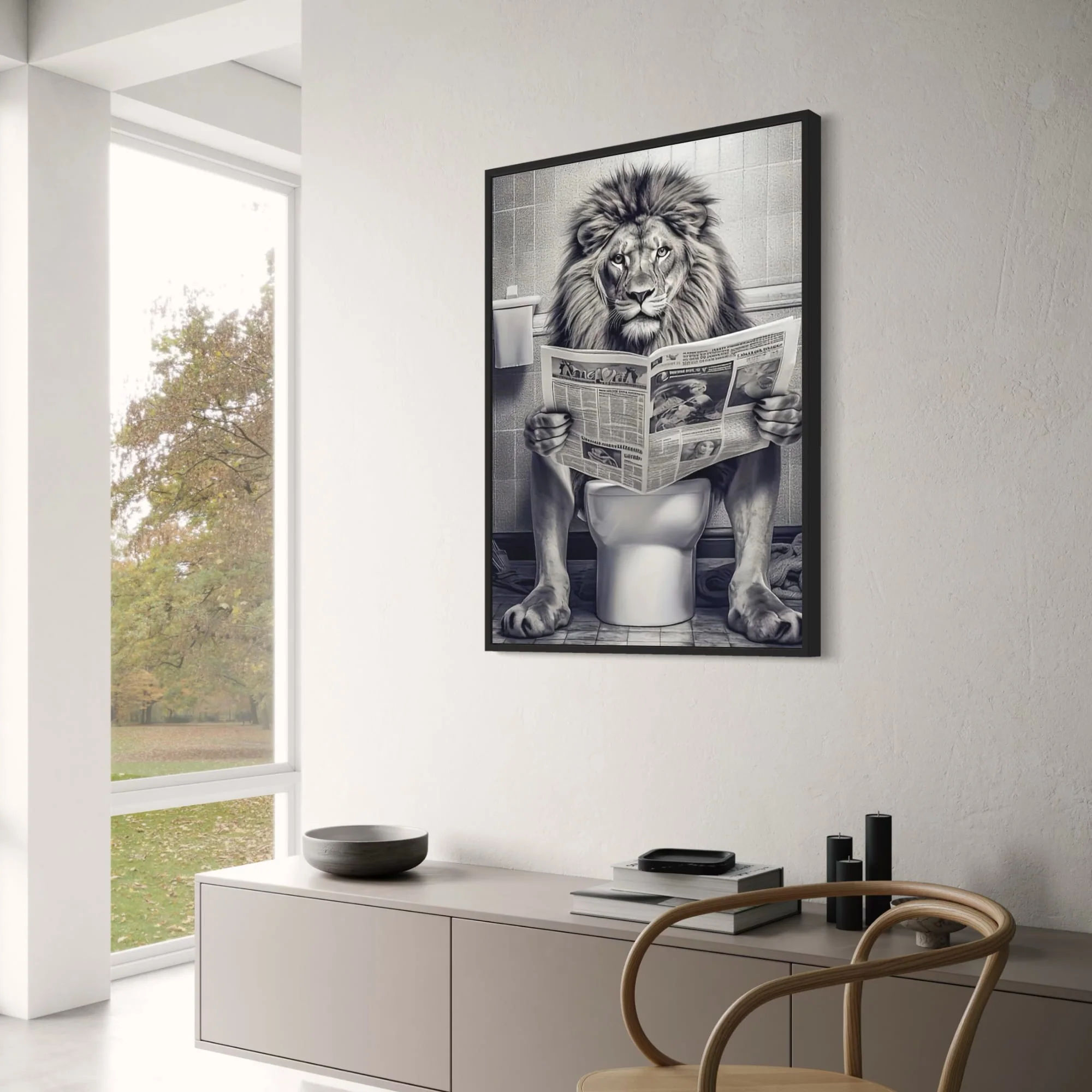 Lion Comic | Reading Newspaper | Humorous Art - Image 3