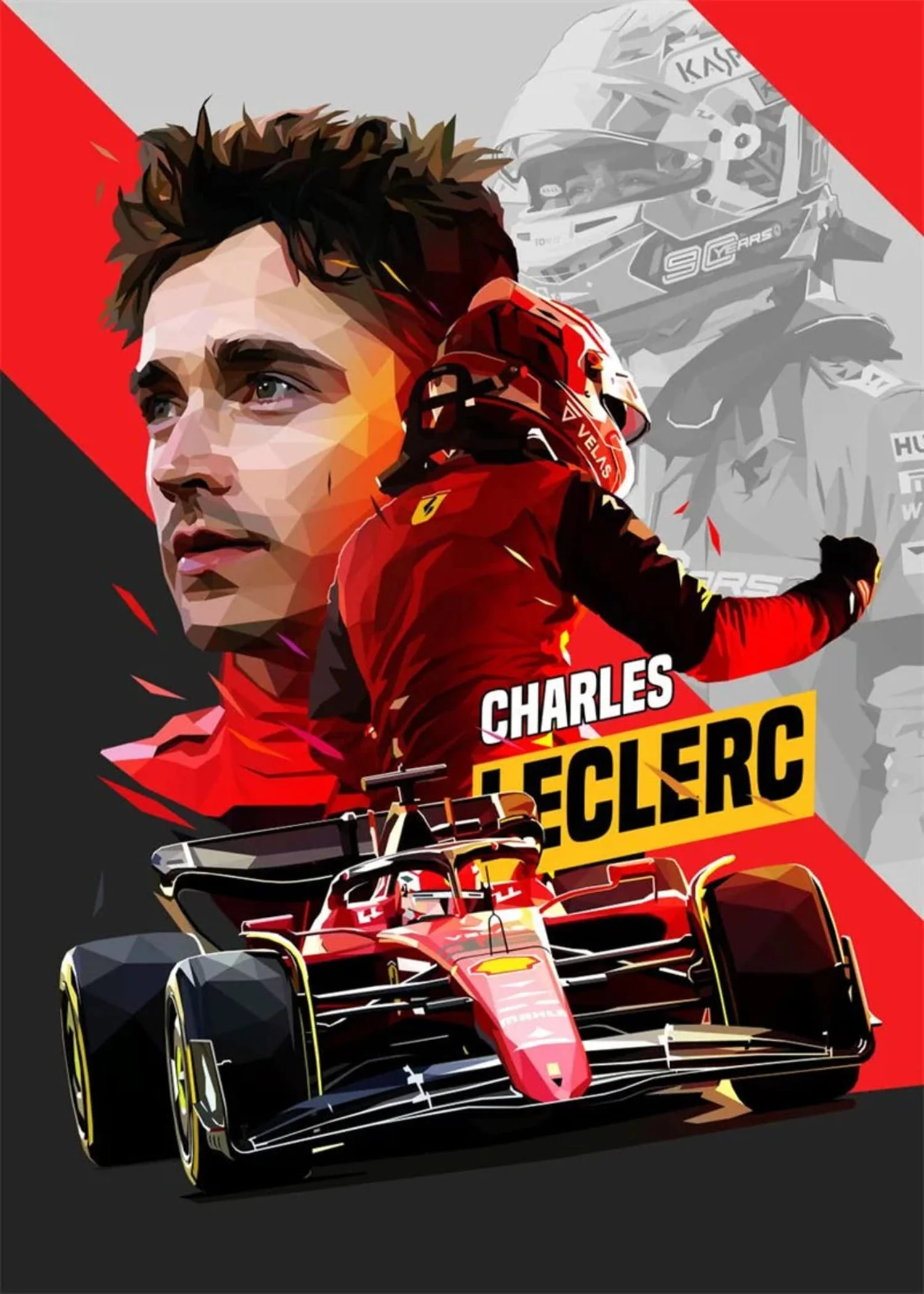 Charles Leclerc F1 Helmet Art - Image 4