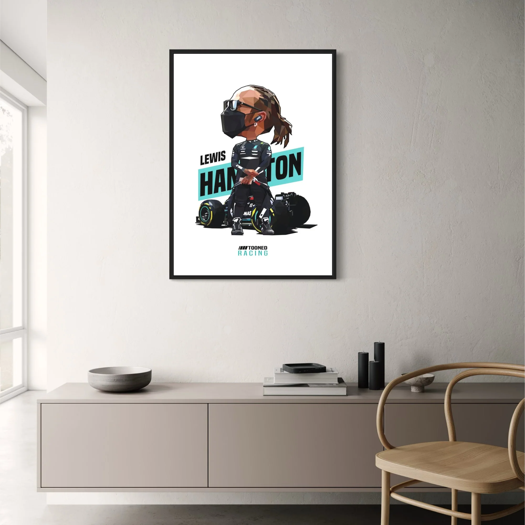 Cartoon Lewis Hamilton Helmet | F1 Racing Art - Image 2