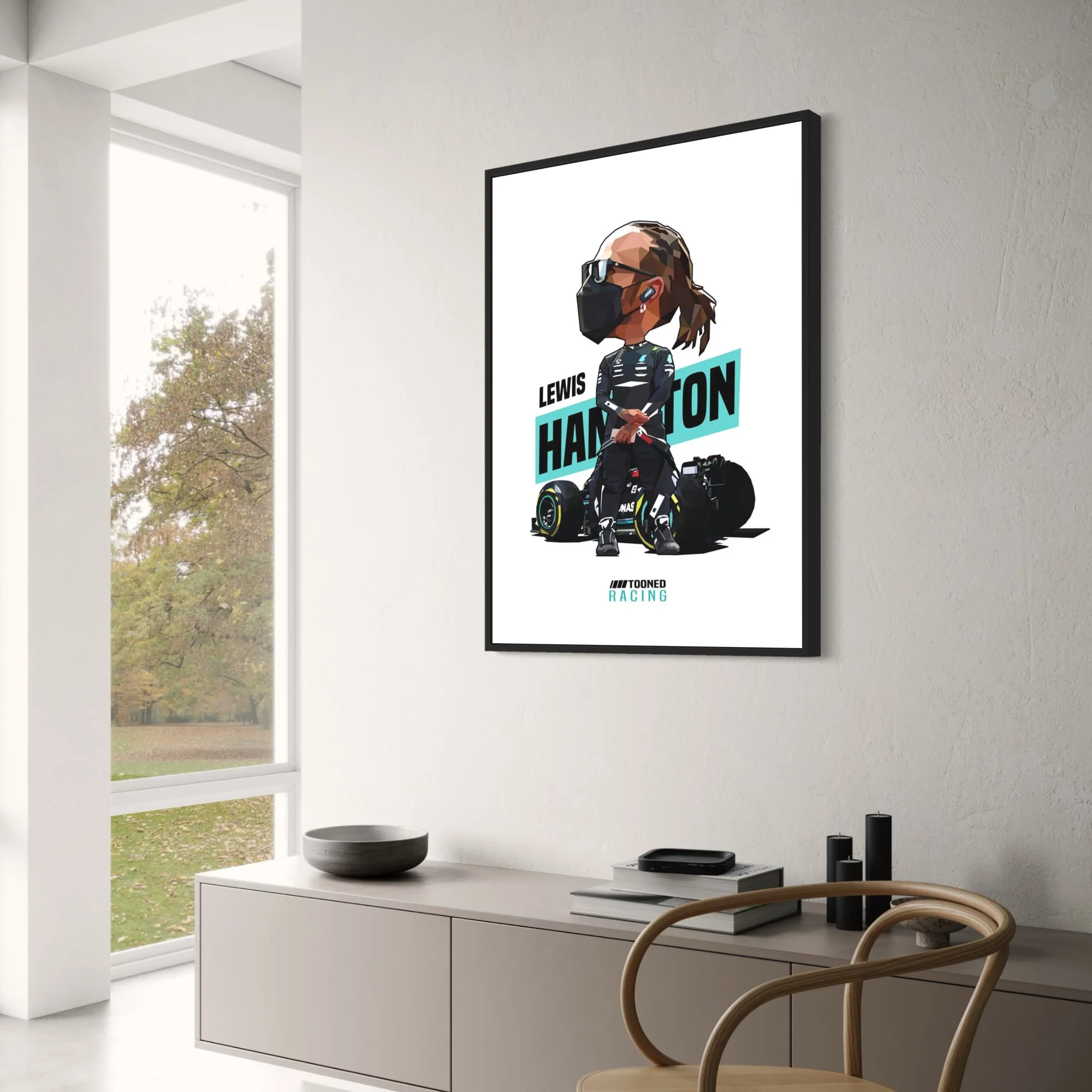 Cartoon Lewis Hamilton Helmet | F1 Racing Art - Image 3