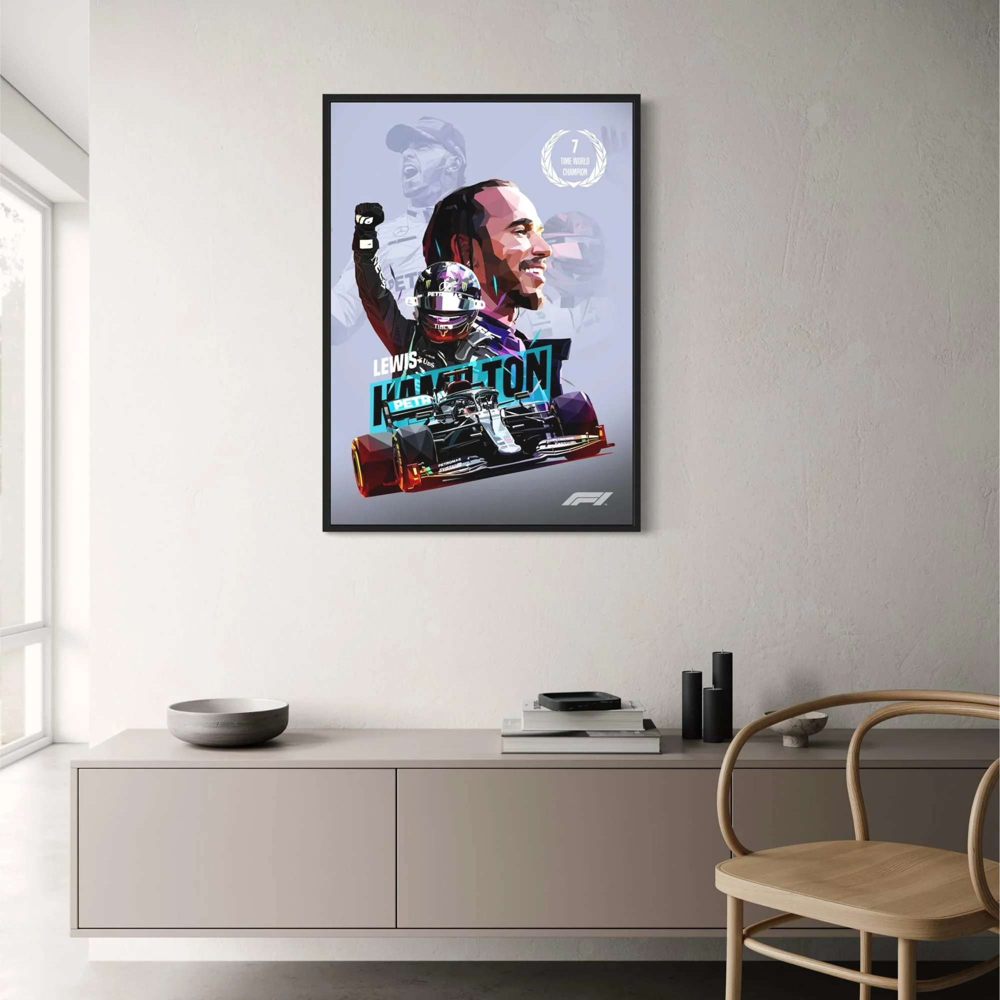 Lewis Hamilton F1 | 7-Time Champion Helmet Art - Image 2