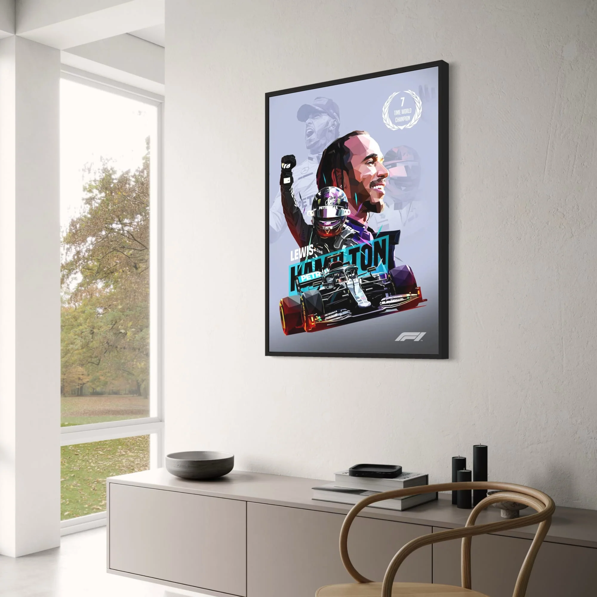 Lewis Hamilton F1 | 7-Time Champion Helmet Art - Image 3