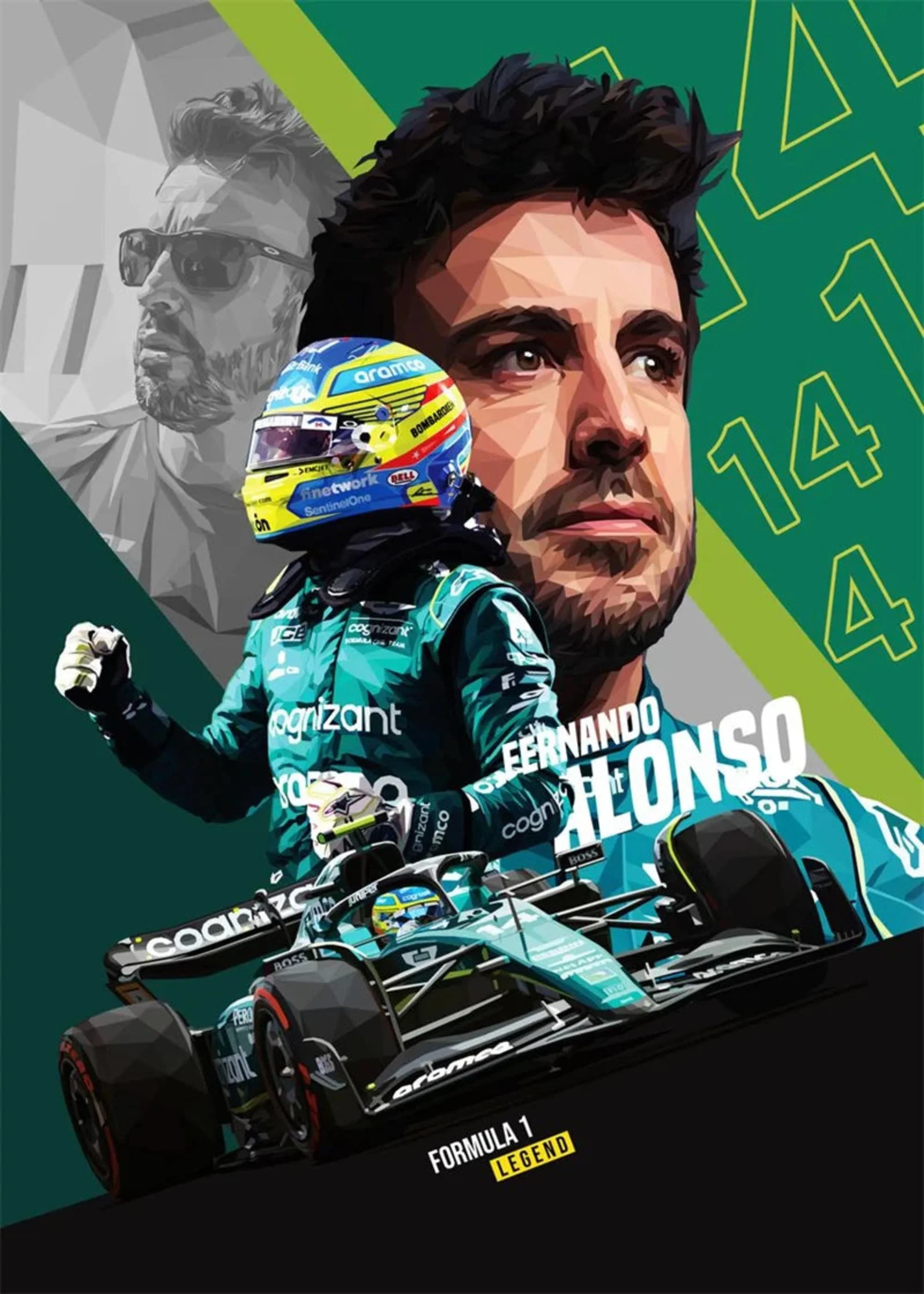 Fernando Alonso | Aston Martin Racing Helmet - Image 4