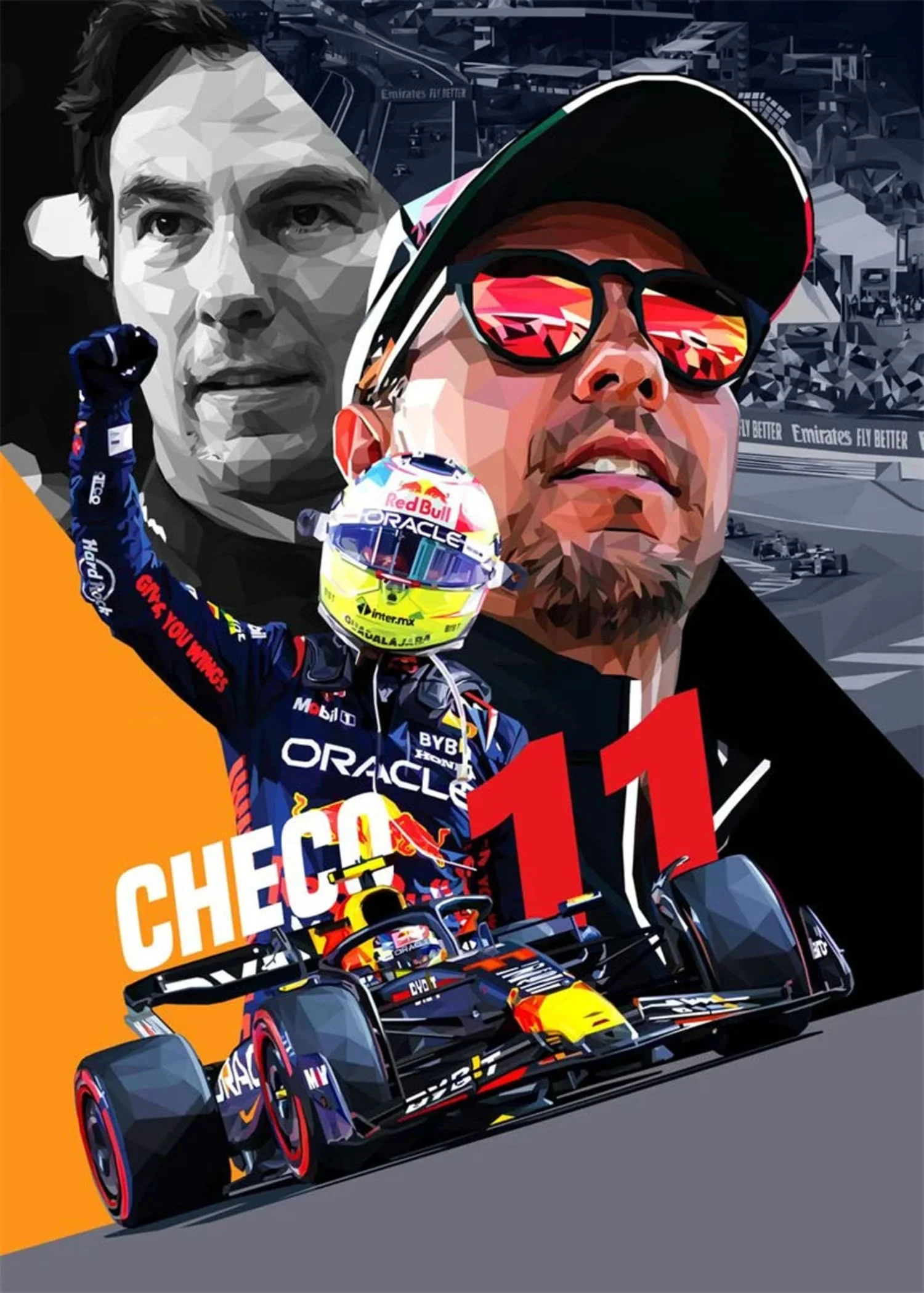 Sergio Perez 11 | Formula 1 Helmet Art - Image 4