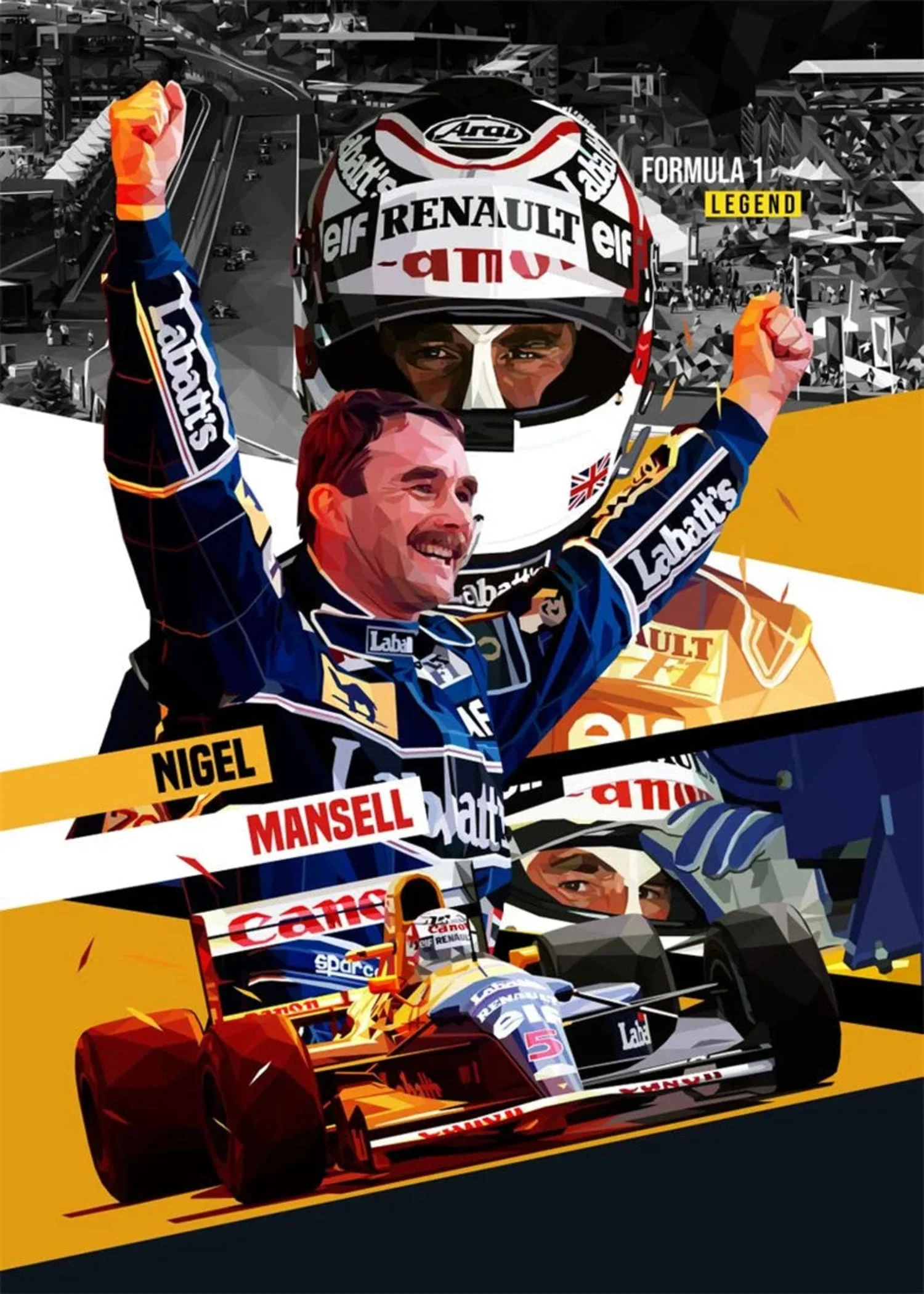 Nigel Mansell | Formula 1 Legend | Racer Helmet - Image 4