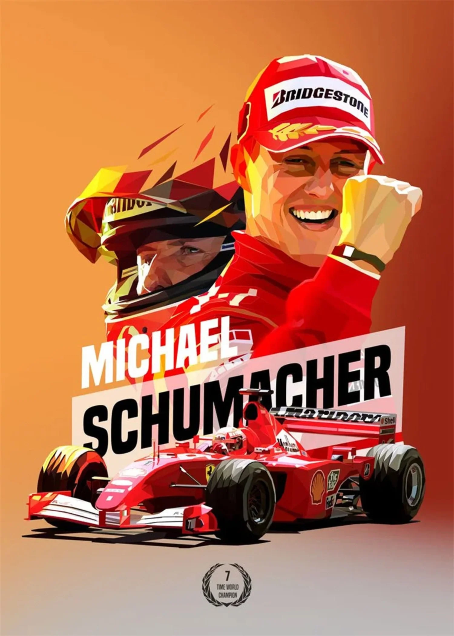 Schumacher Helmet | Ferrari Racing Art - Image 4