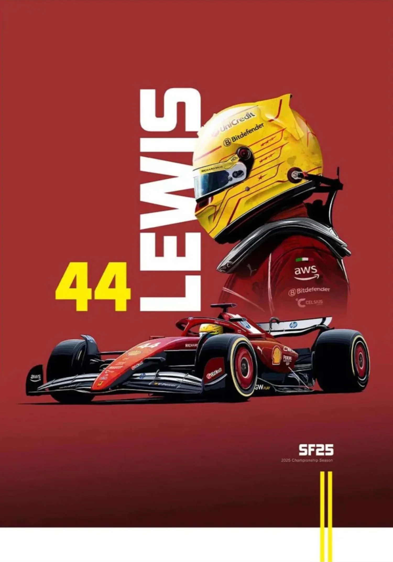 2025 Lewis Hamilton | SF25 F1 | Red Collector's Edition - Image 4