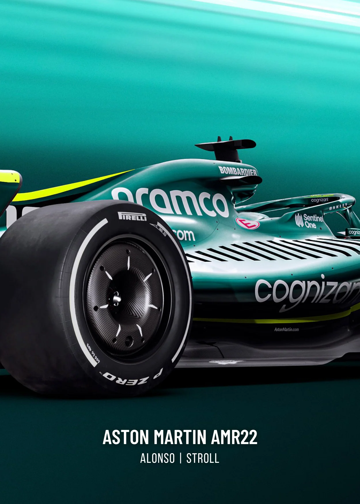 Aston Martin F1 Car | 3-Piece Wall Art - Image 3