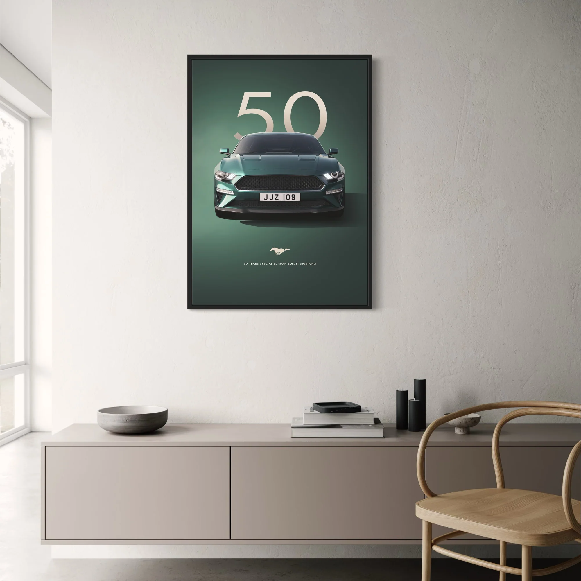 Bullitt Mustang | Classic Dark Green | Iconic Front View - Image 2