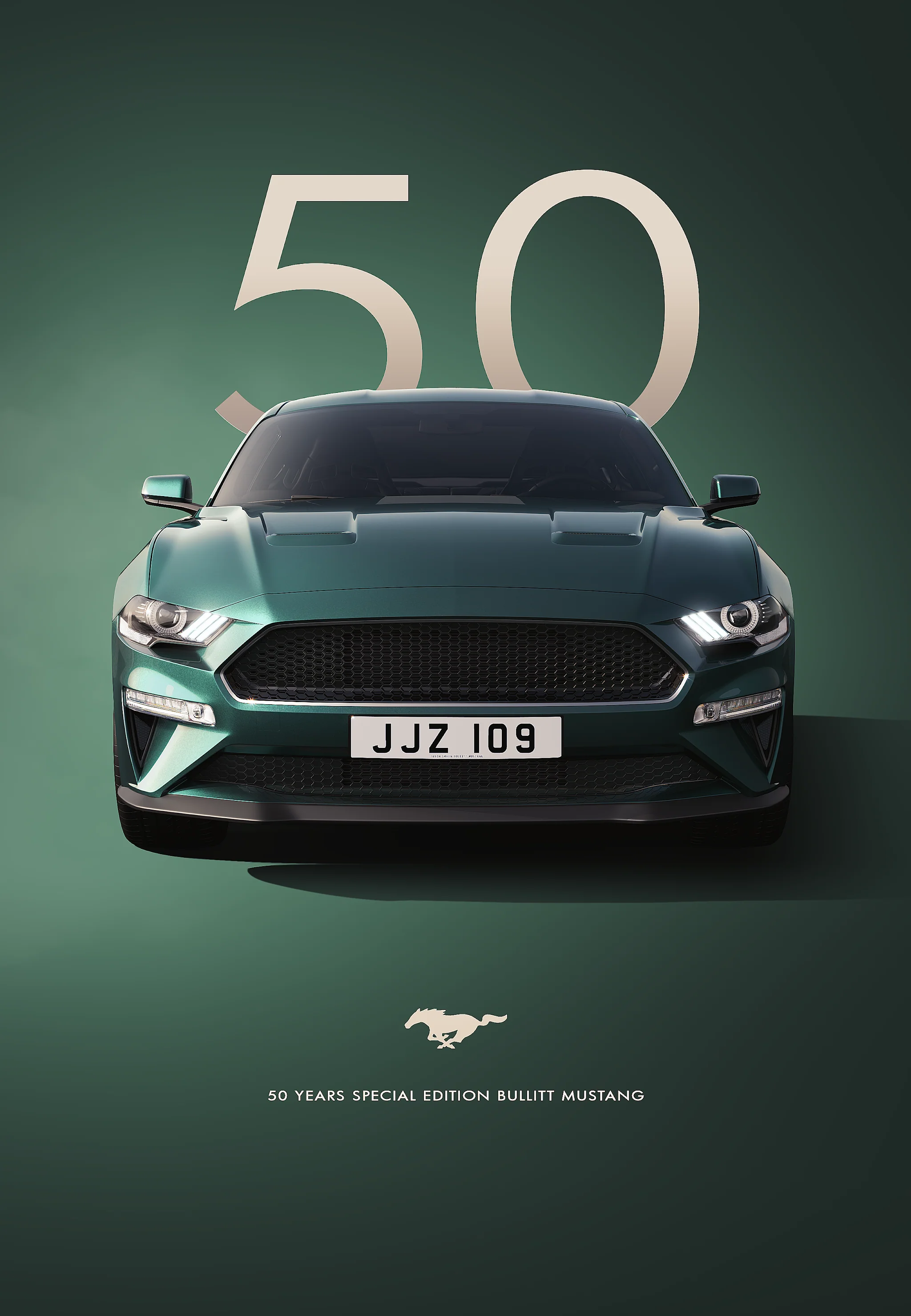 Bullitt Mustang | Classic Dark Green | Iconic Front View - Image 4