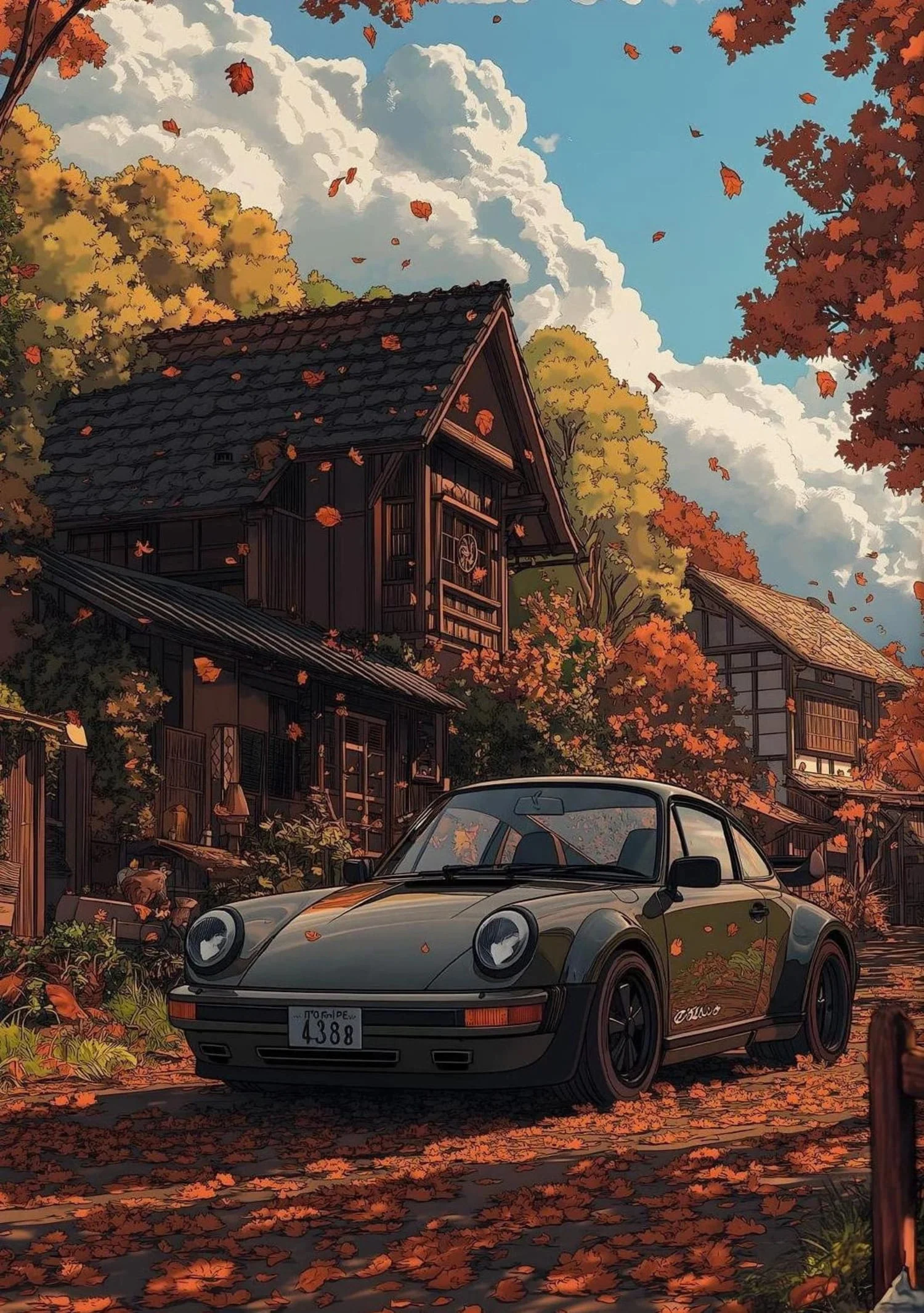 Vintage Sports Car | Scenic Alpine Drive | Autumn Countryside - Image 4