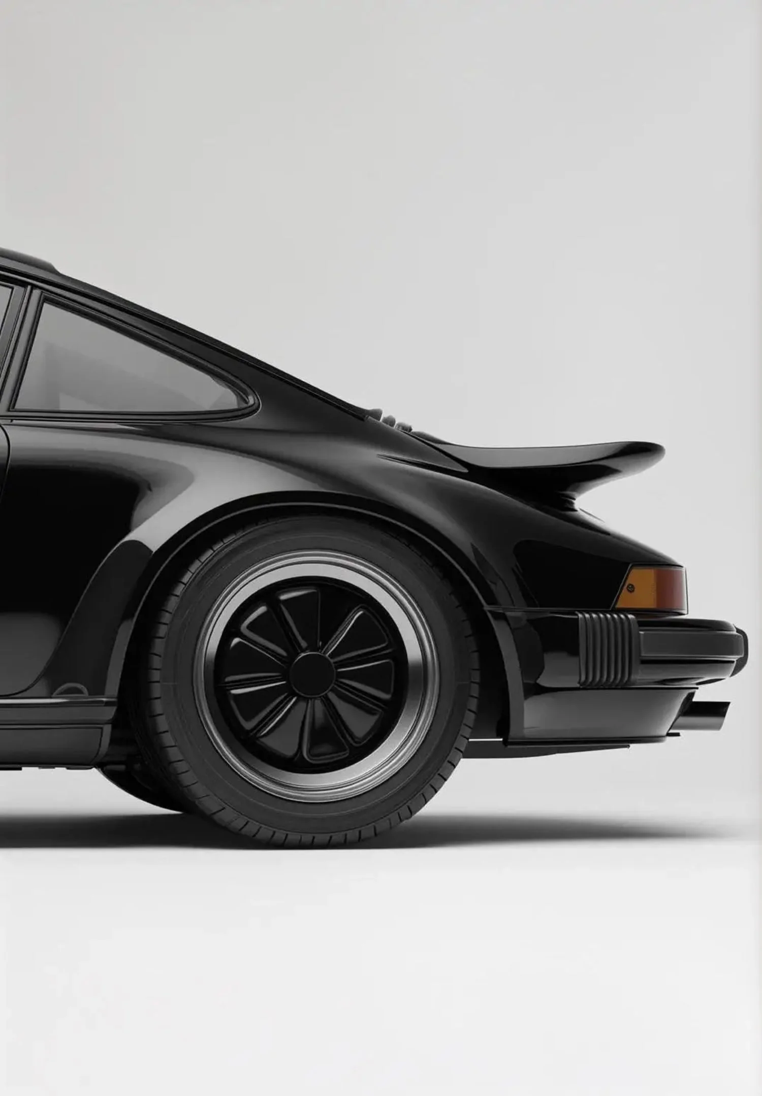 Classic Black Sports Car | Vintage Minimalist Design - Image 4