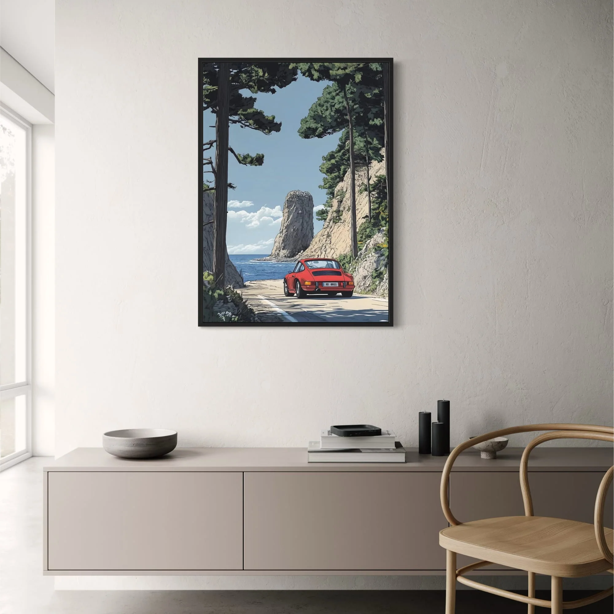 Classic Red Sports Car | Coastal Drive | Ocean Adventure - Image 2