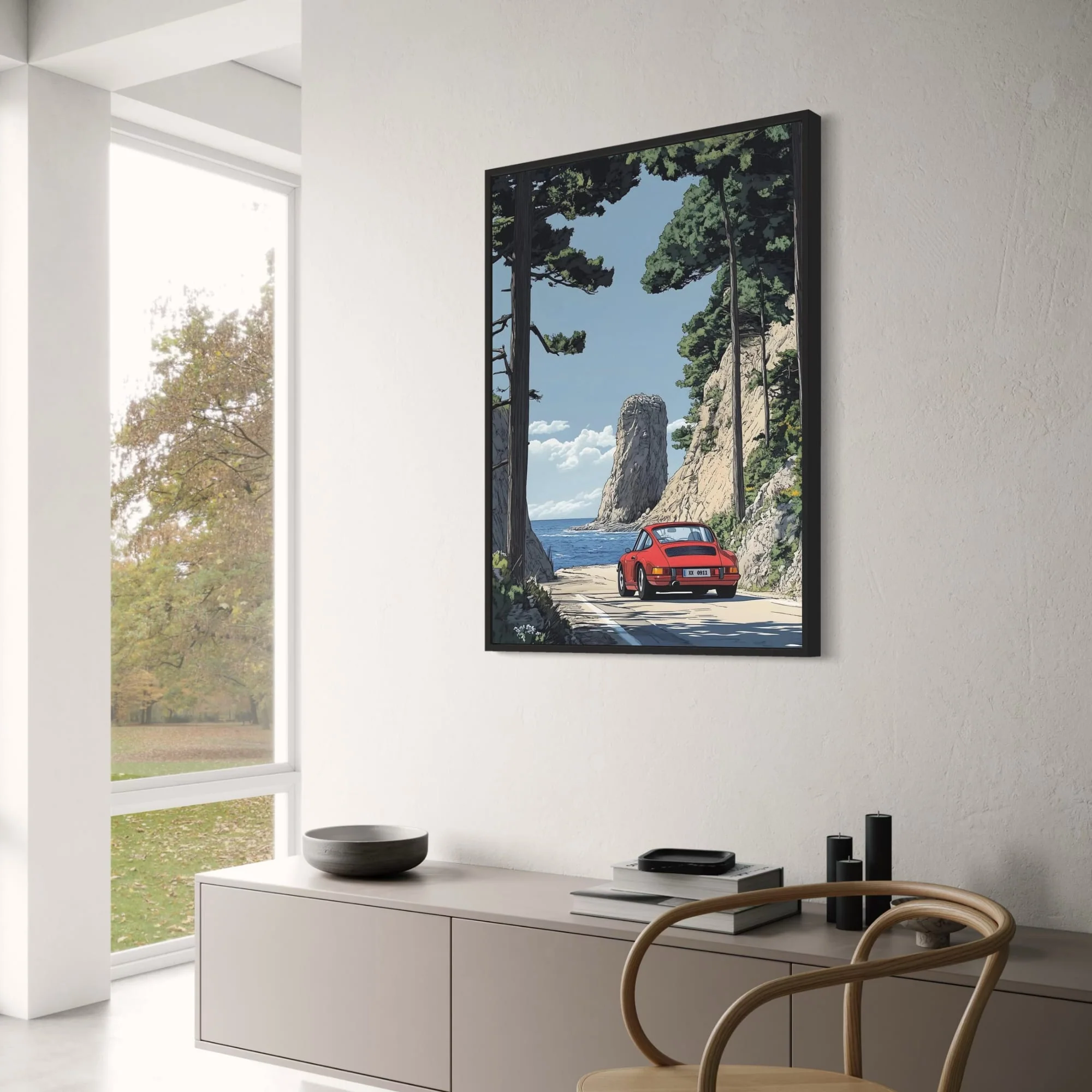 Classic Red Sports Car | Coastal Drive | Ocean Adventure - Image 3