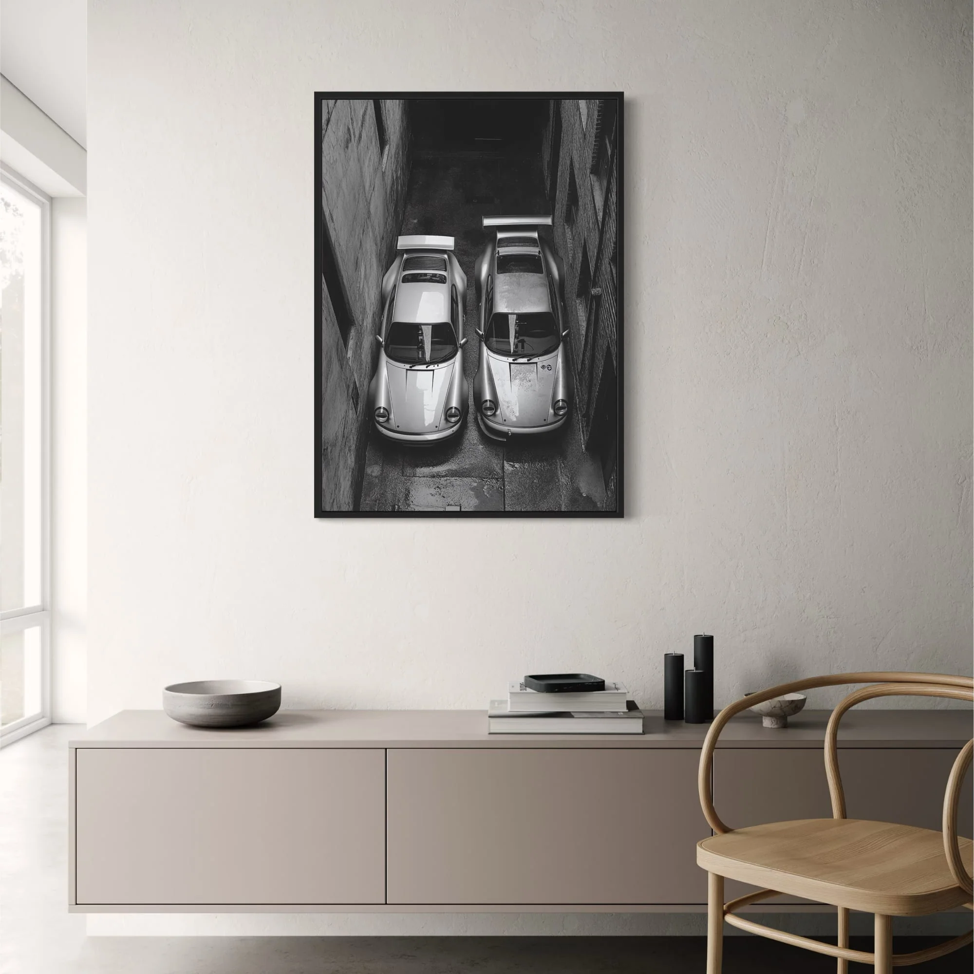 Retro Porsche | Black & White Vintage Race Cars - Image 2
