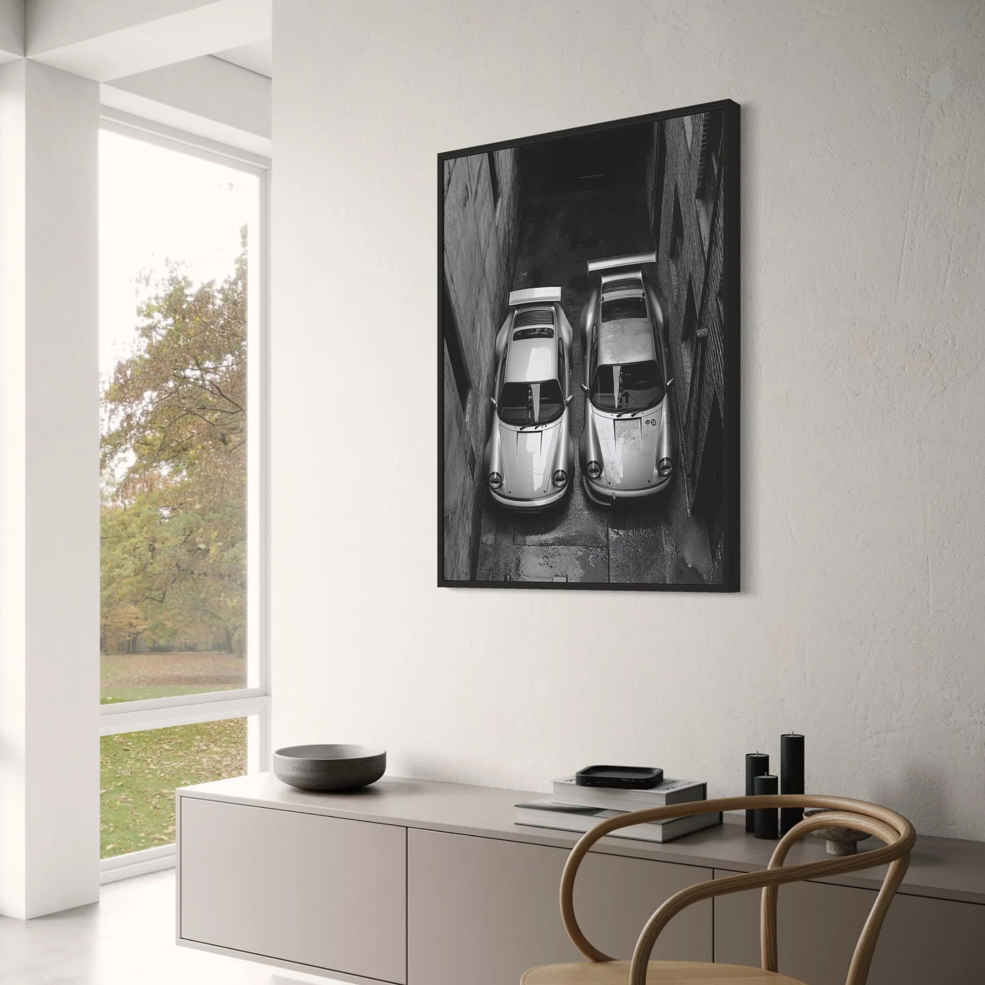 Retro Porsche | Black & White Vintage Race Cars - Image 3