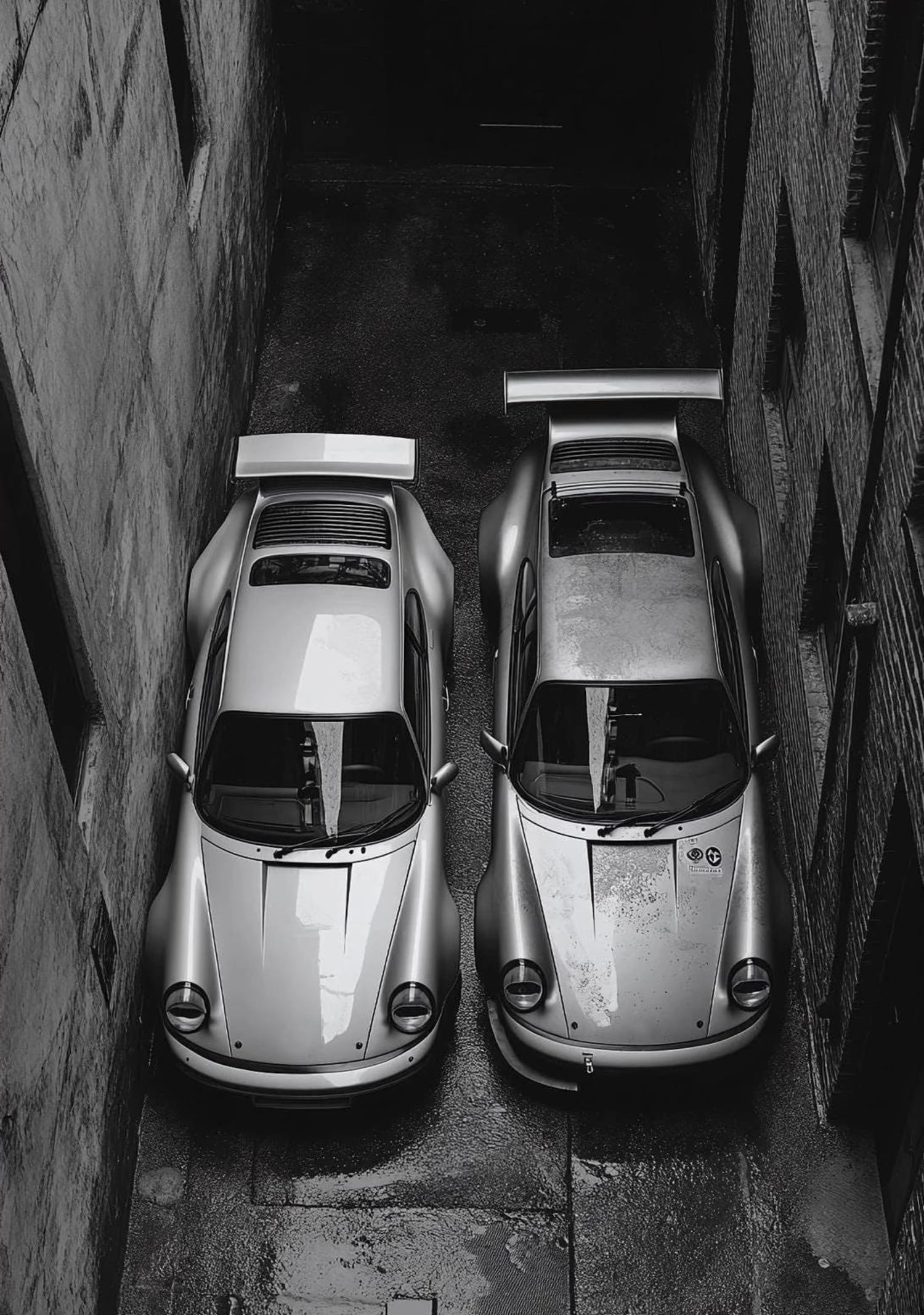 Retro Porsche | Black & White Vintage Race Cars - Image 4