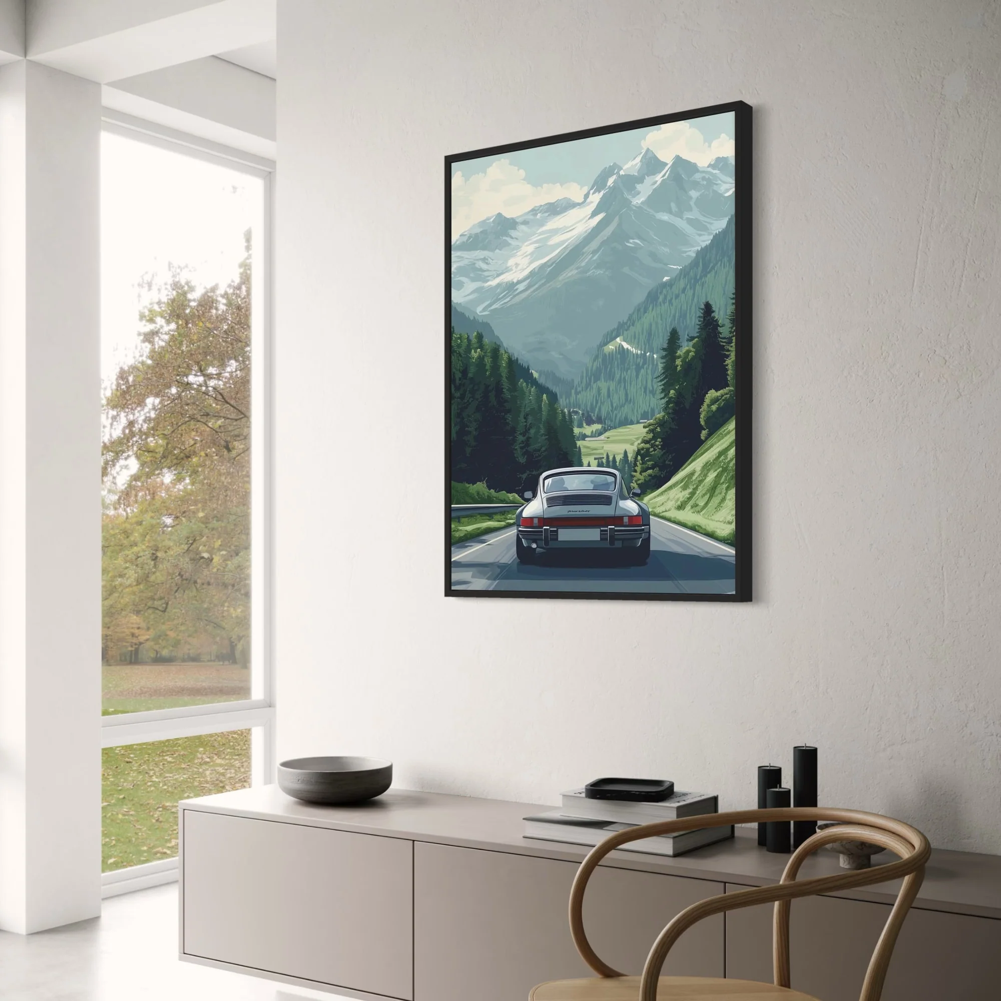 Vintage Porsche | Alpine Drive Retro Scene - Image 3