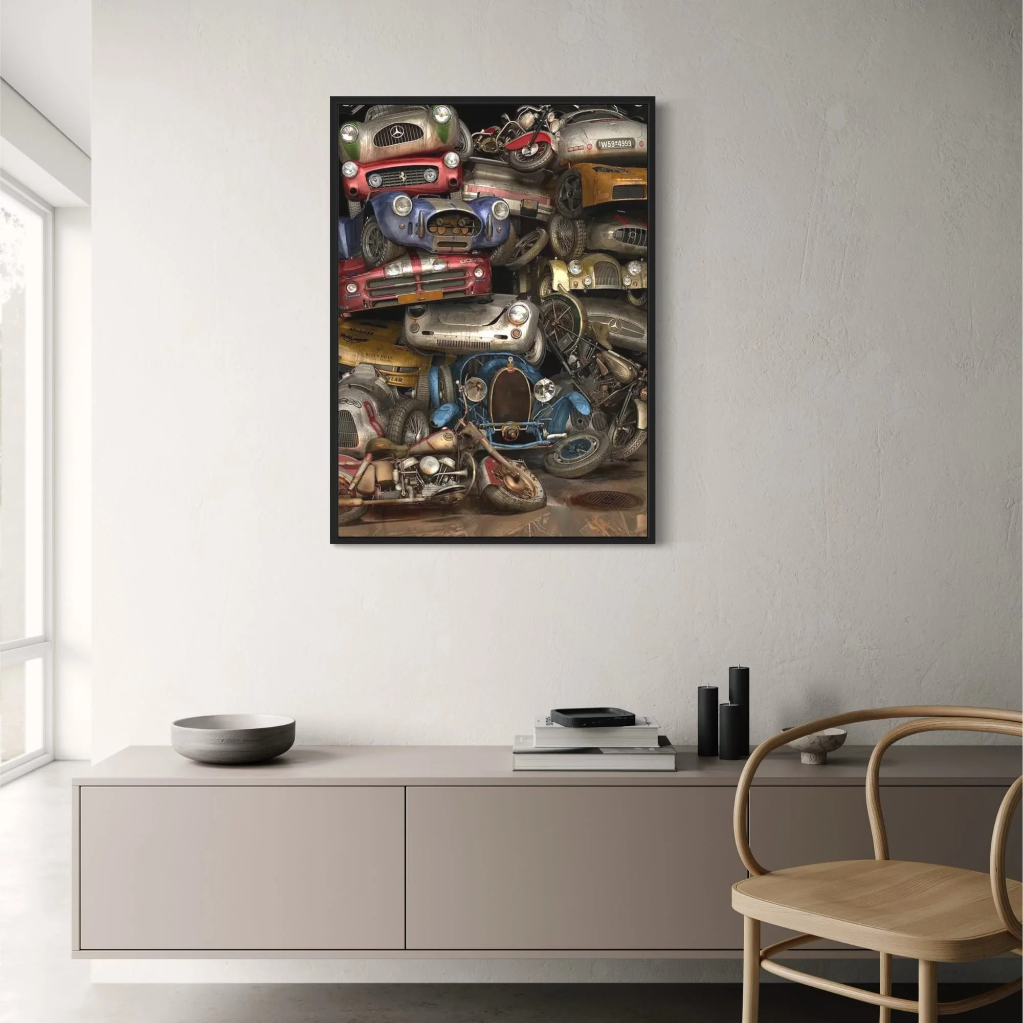Retro Car & Motorcycle Collage | Classic Icons - Image 2