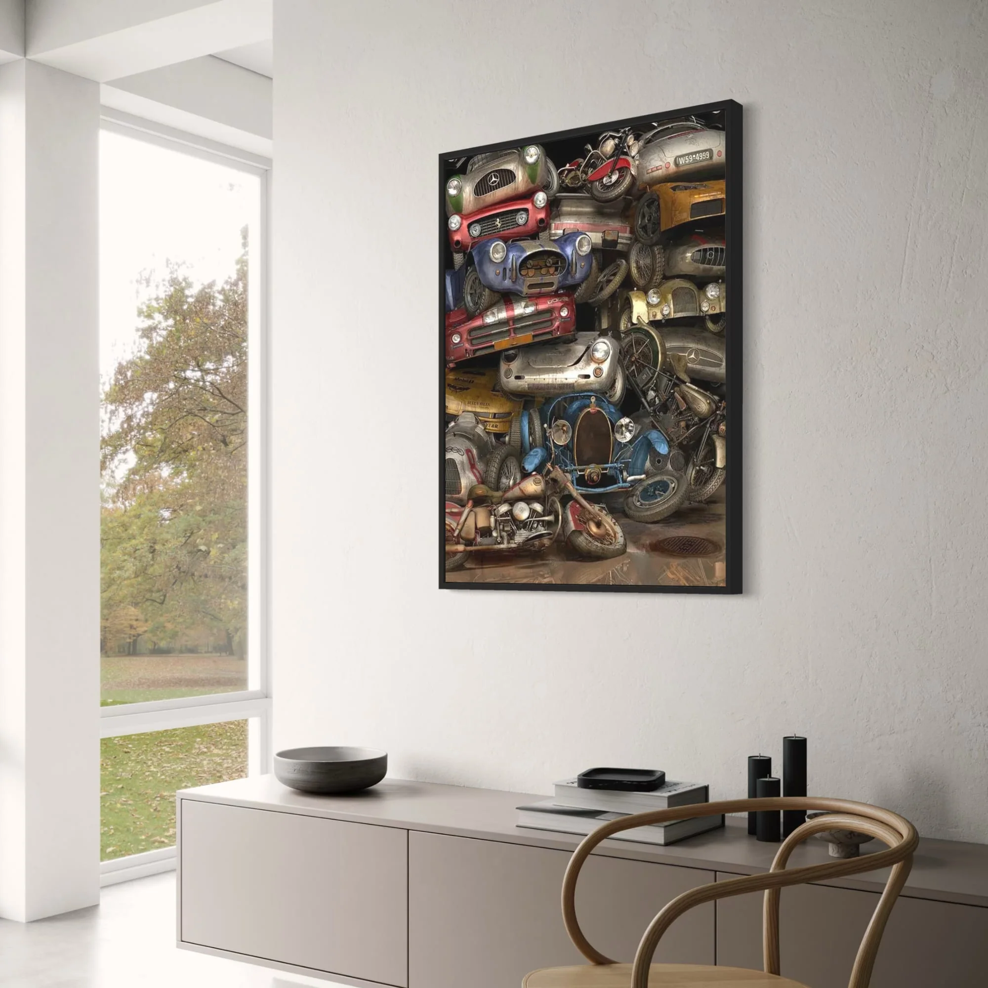 Retro Car & Motorcycle Collage | Classic Icons - Image 3
