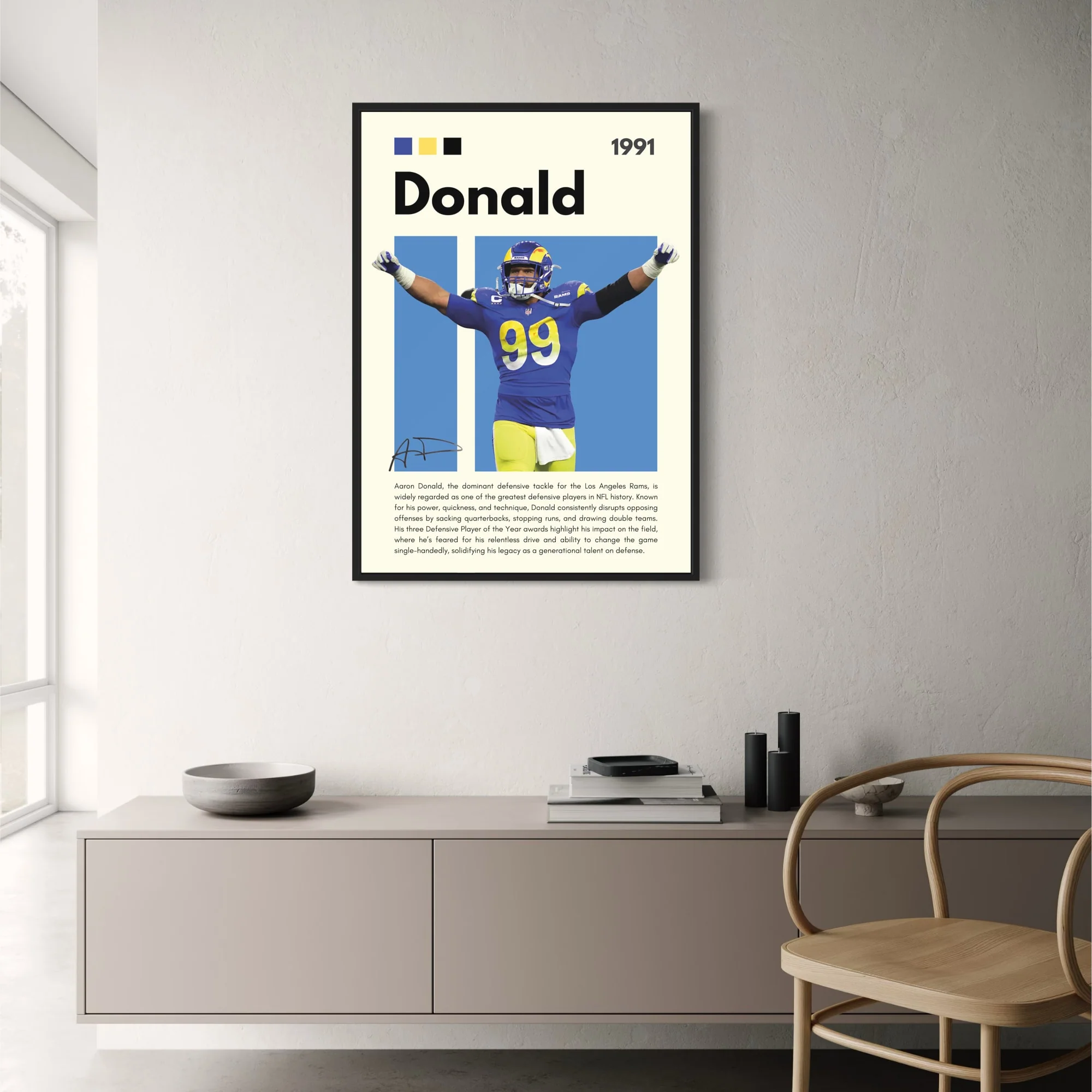 Aaron Donald | Los Angeles Rams | Blue & Yellow - Image 2