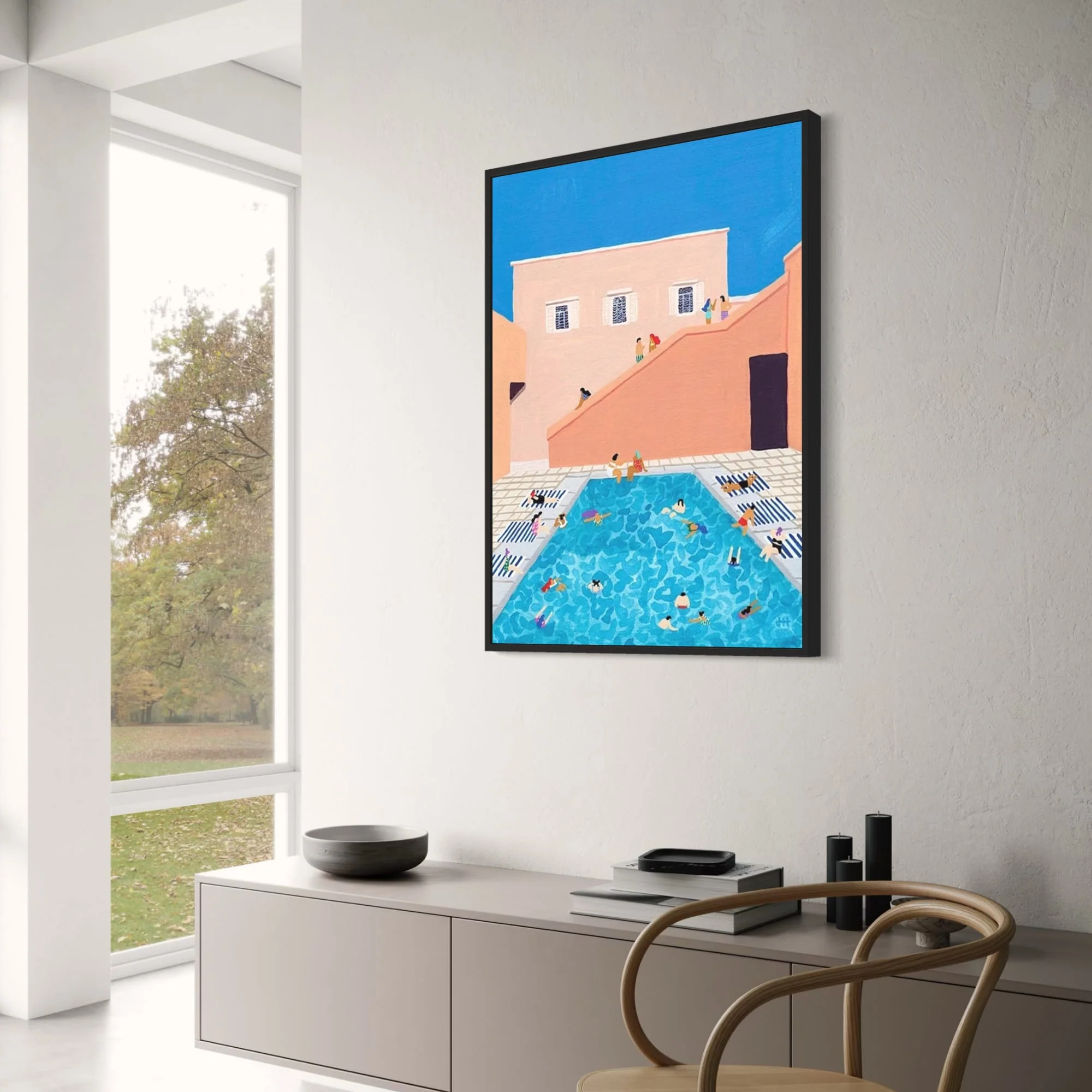 Afternoon at the Pool | Modern Pastel - Image 3