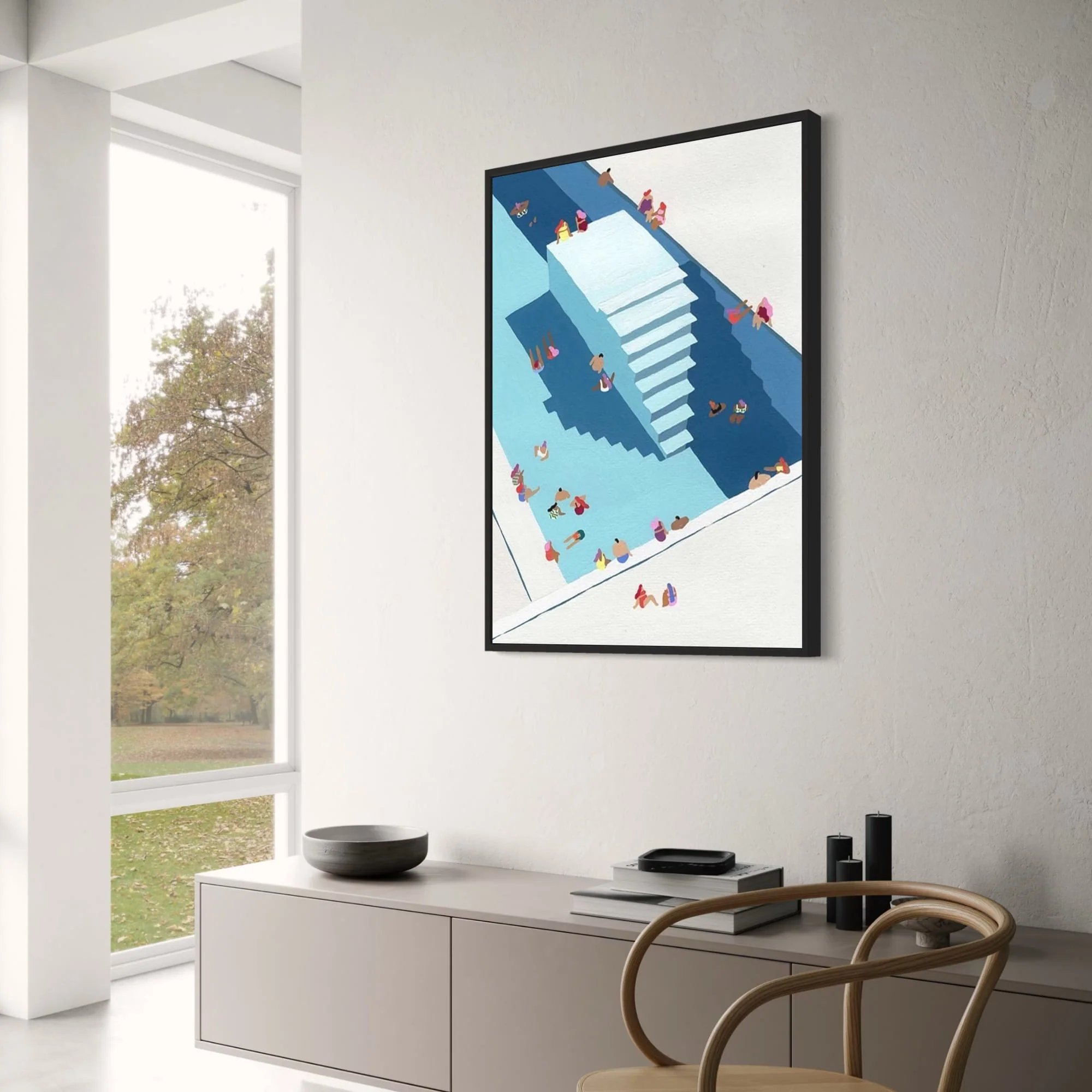 Stairway to Blue | Abstract Art | Modern Blue Tones - Image 3