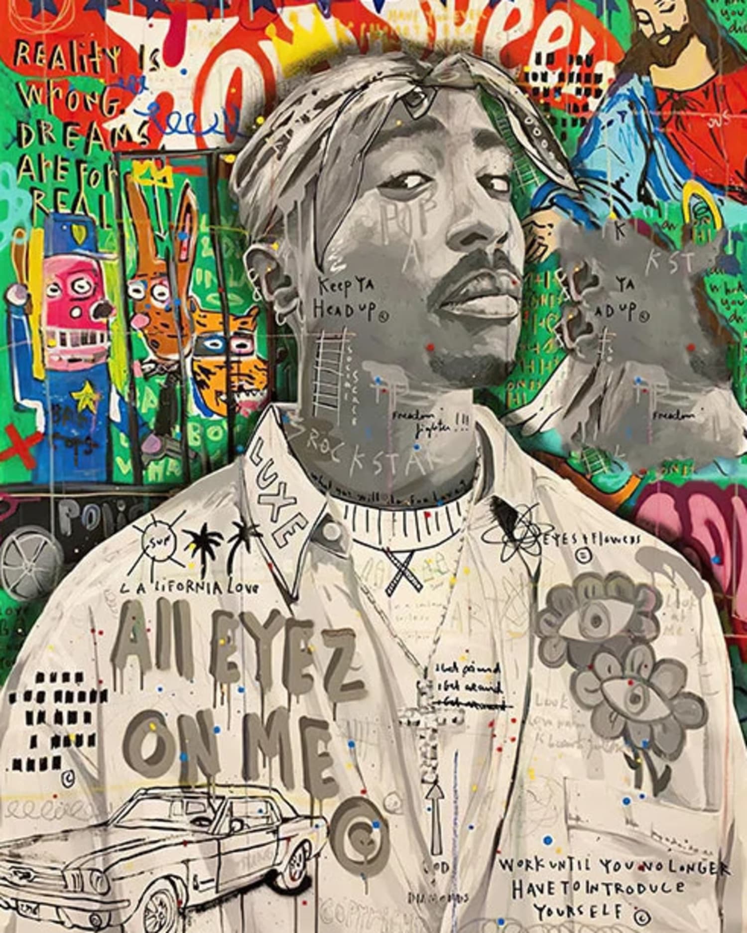 Tupac Graffiti Pop Art | Abstract Street Style - Image 4