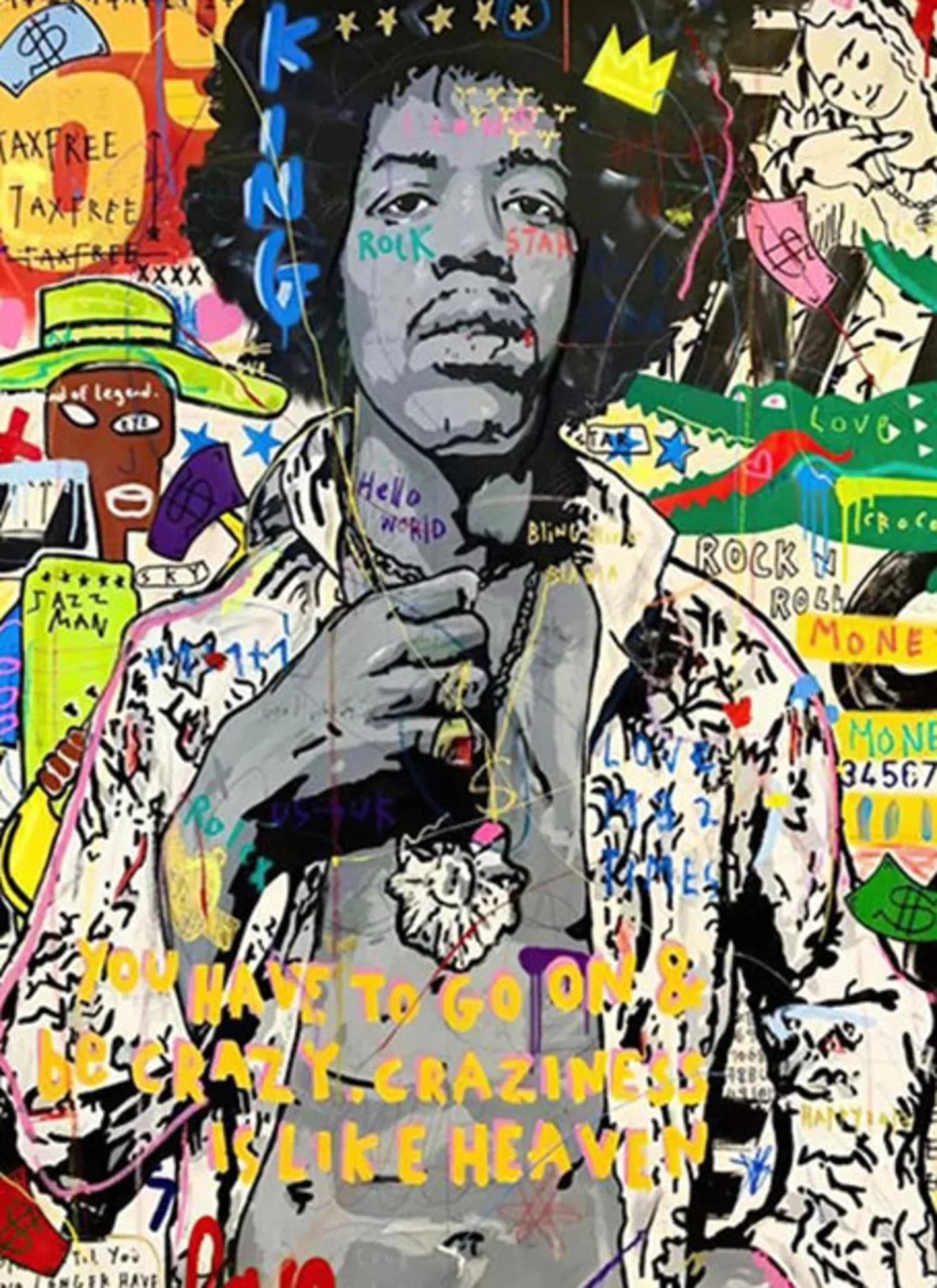 Jimi Hendrix Portrait | Abstract Street Pop Graffiti - Image 4