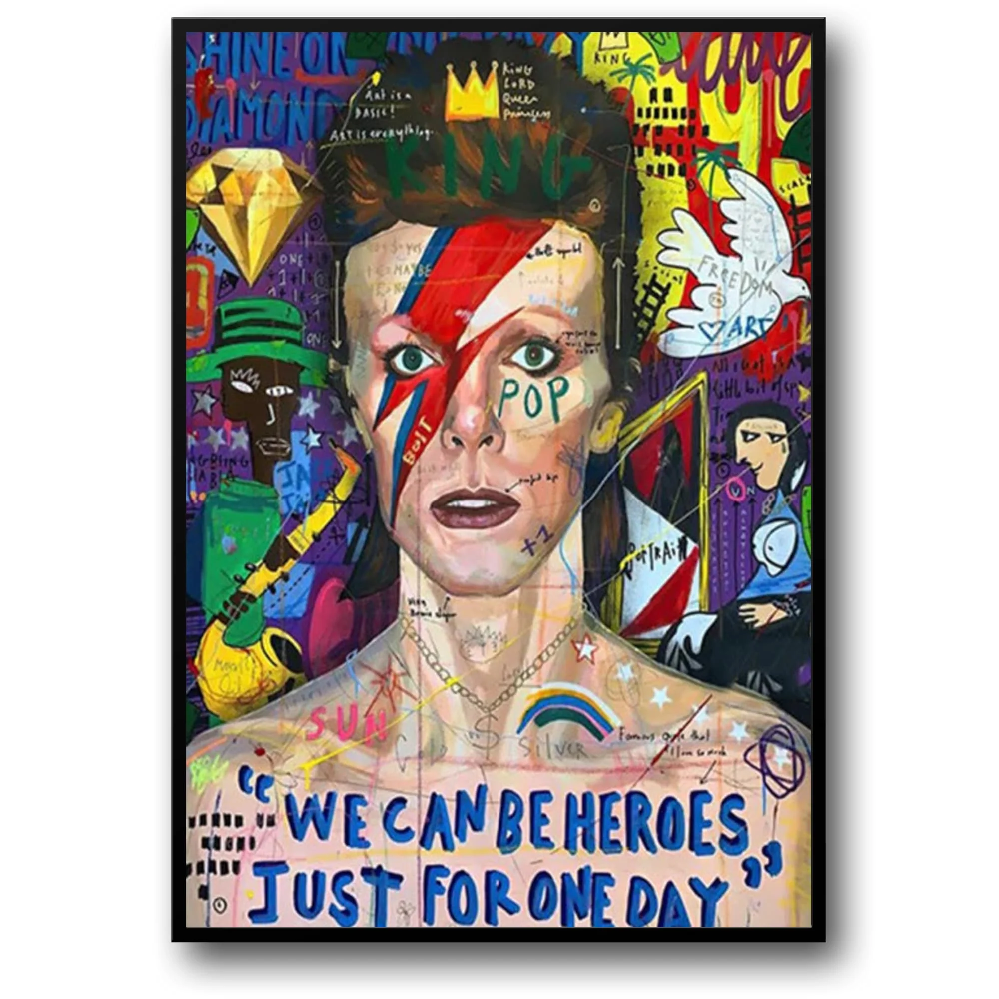 Abstract David Bowie Graffiti | Pop Canvas Art
