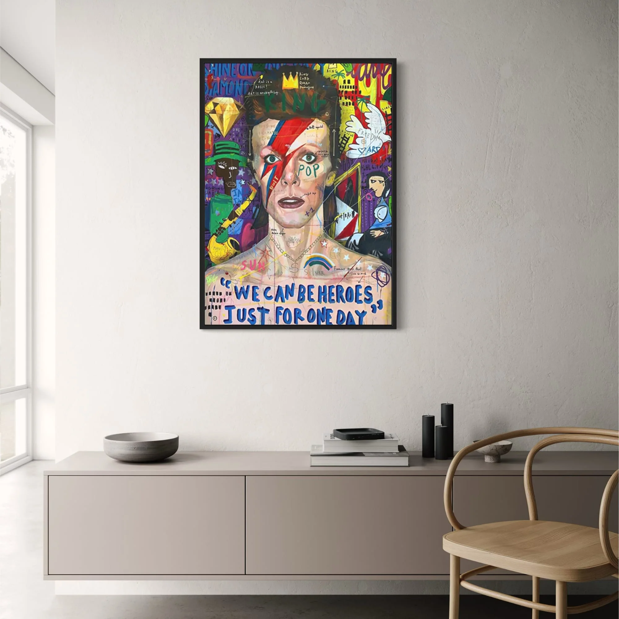 Abstract David Bowie Graffiti | Pop Canvas Art - Image 2