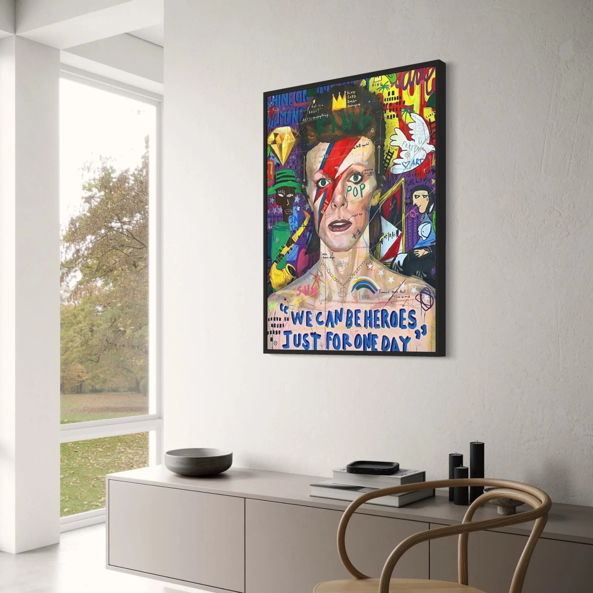 Abstract David Bowie Graffiti | Pop Canvas Art - Image 3