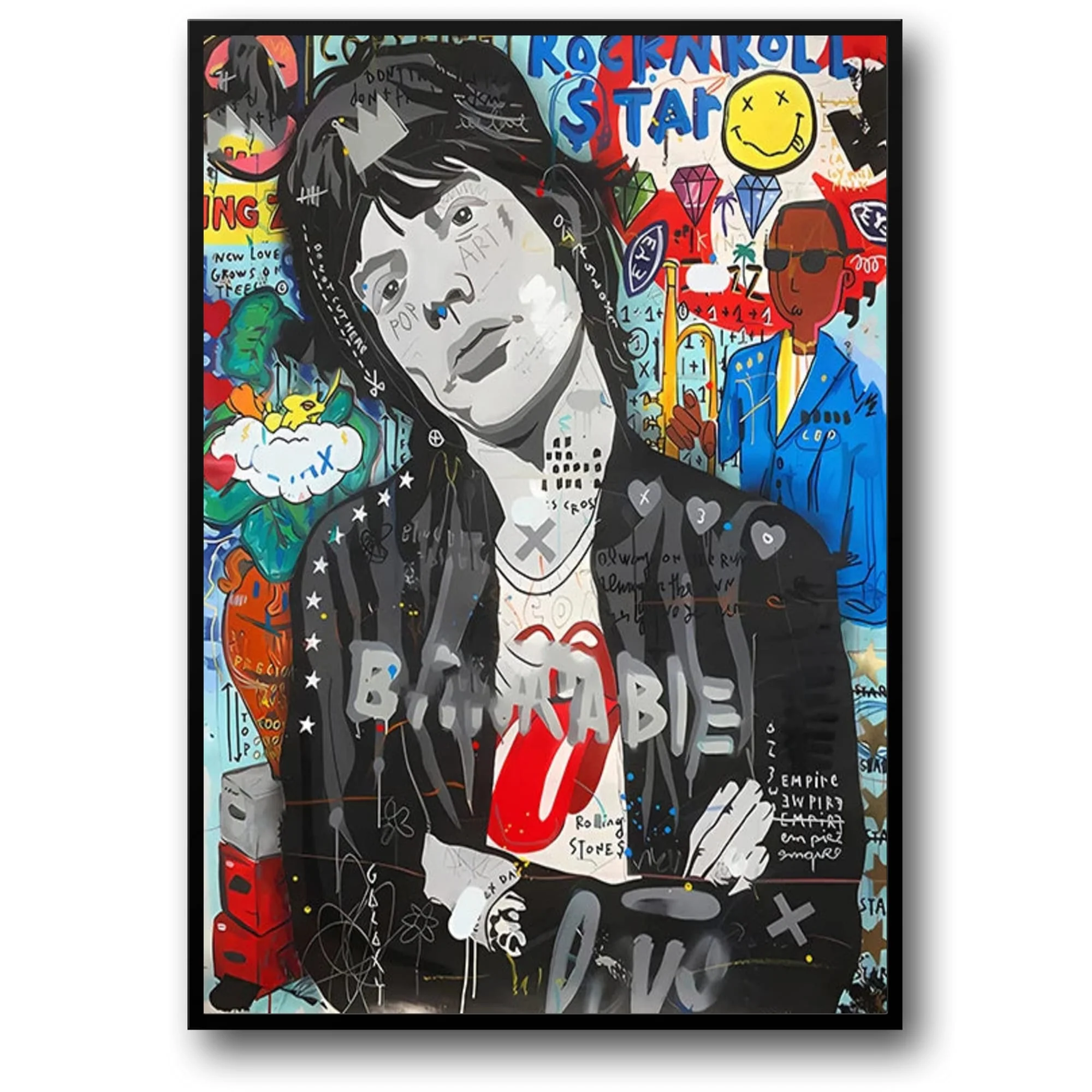 Mick Jagger Portrait | Abstract Street Pop | Graffiti Style
