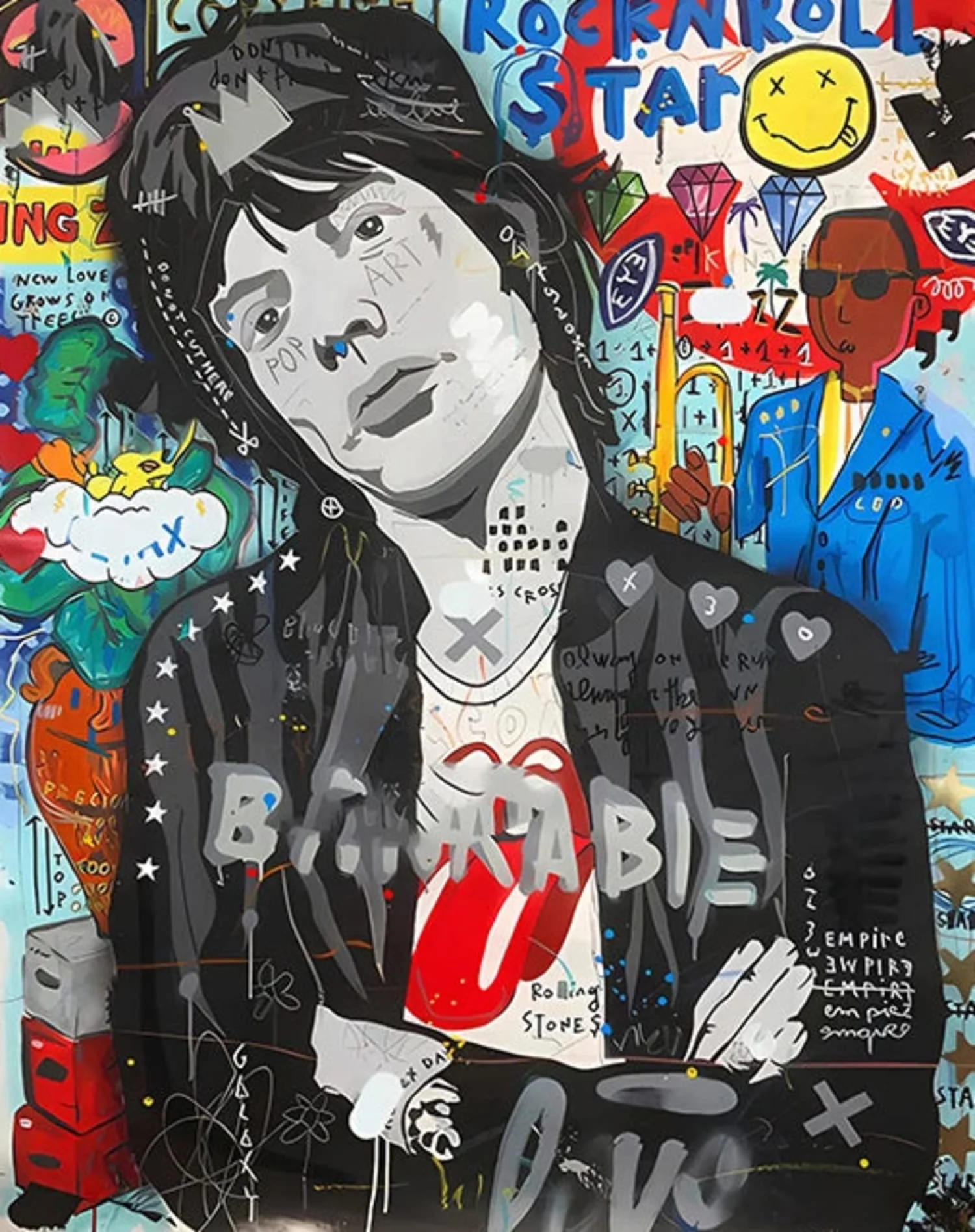 Mick Jagger Portrait | Abstract Street Pop | Graffiti Style - Image 4