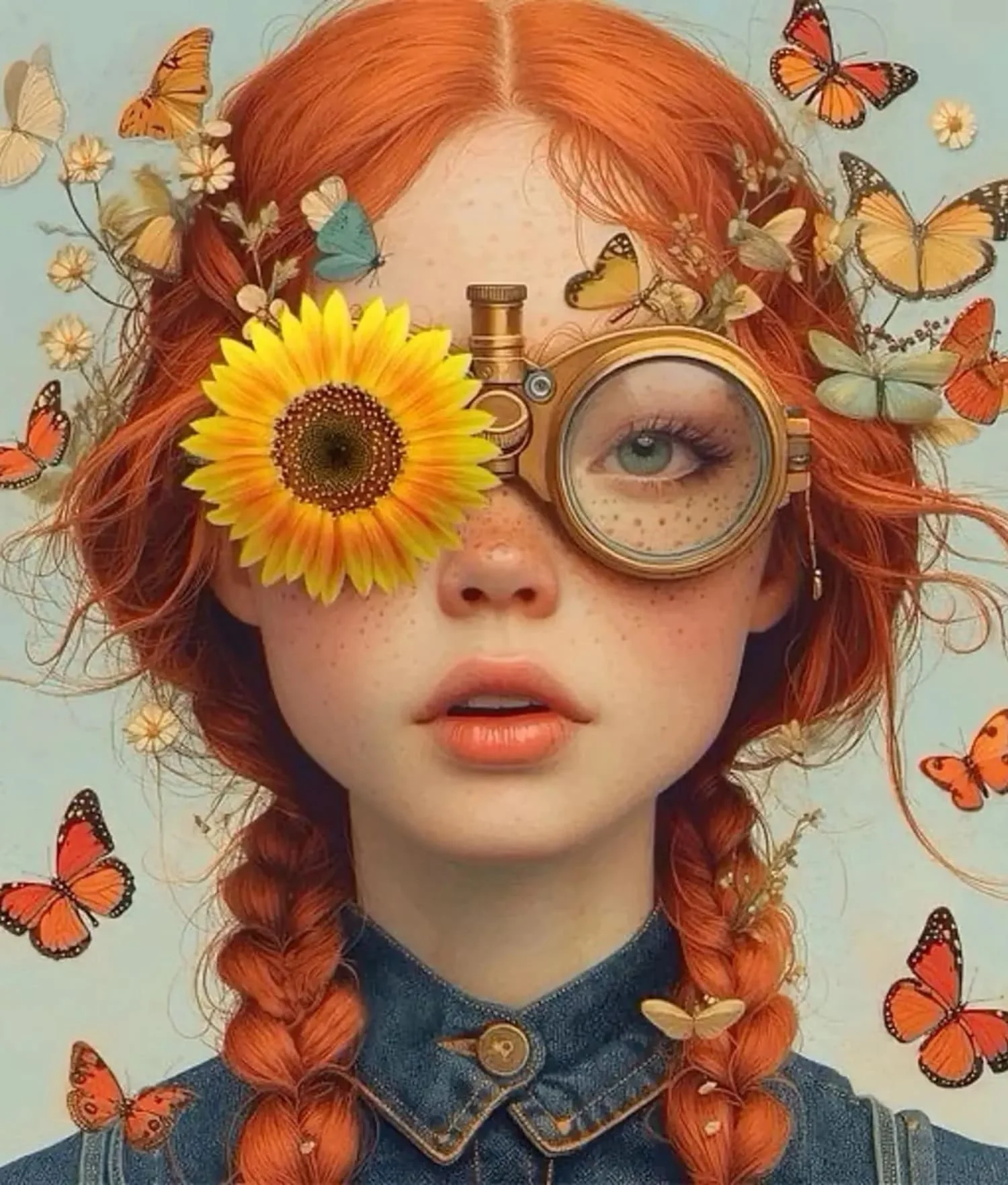 Butterfly Gaze | Sunflower Girl | Steampunk Touch - Image 4
