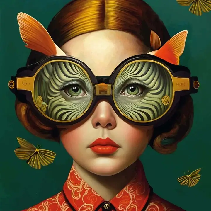 Floral Girl | Surreal Oceanic Swirls - Image 2