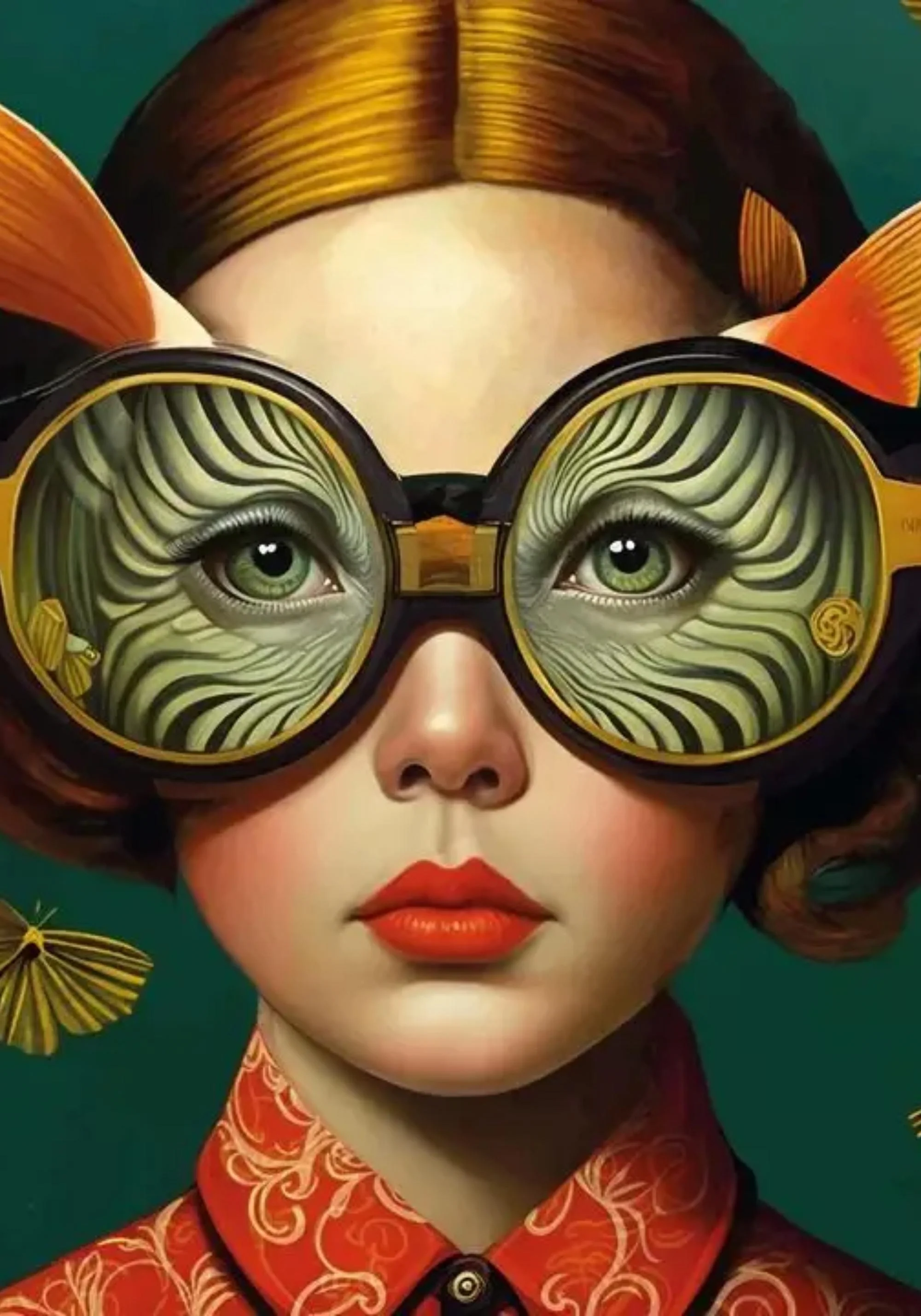 Floral Girl | Surreal Oceanic Swirls - Image 3