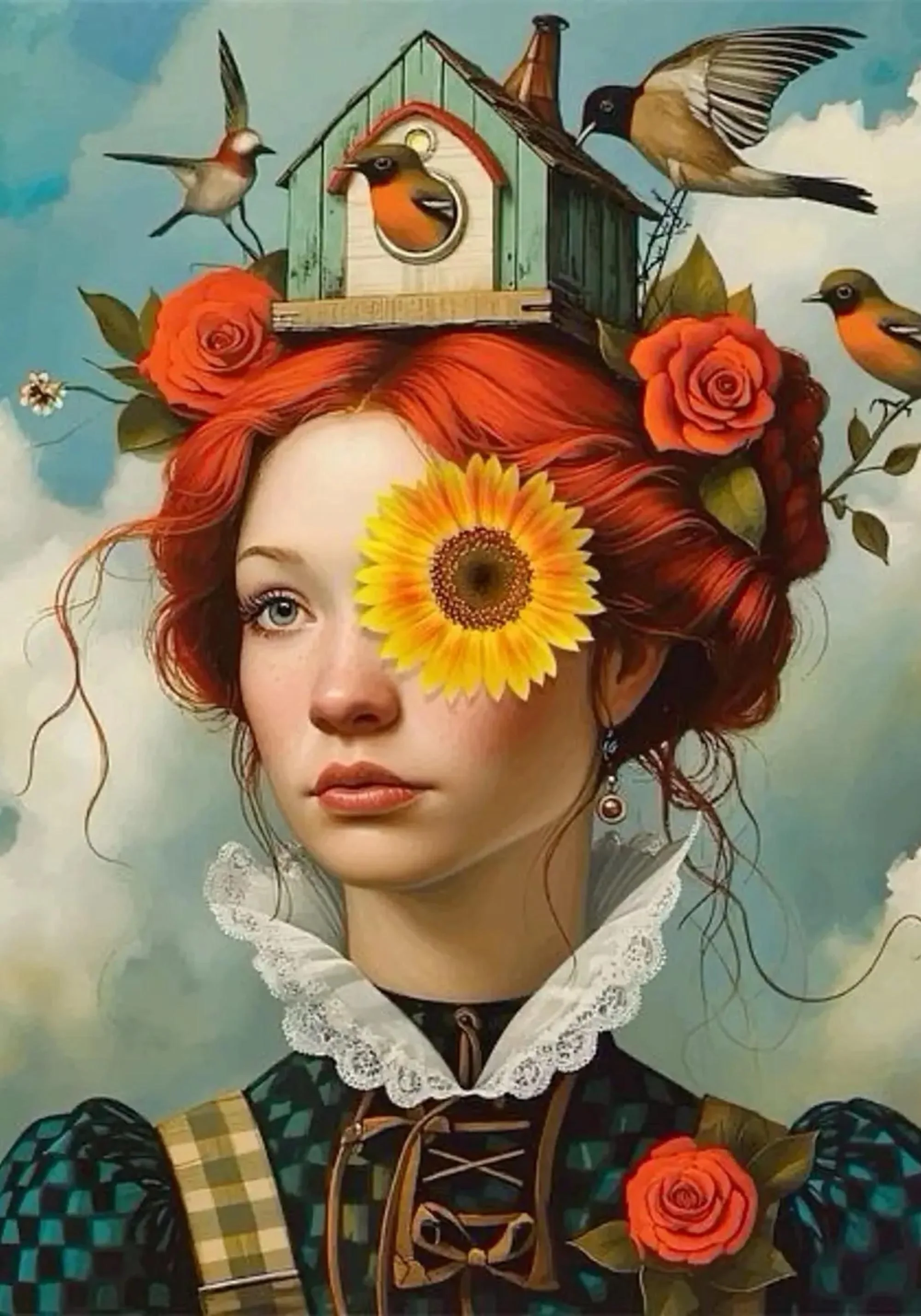 Floral Girl | Rustic Aviary Symphony - Image 3