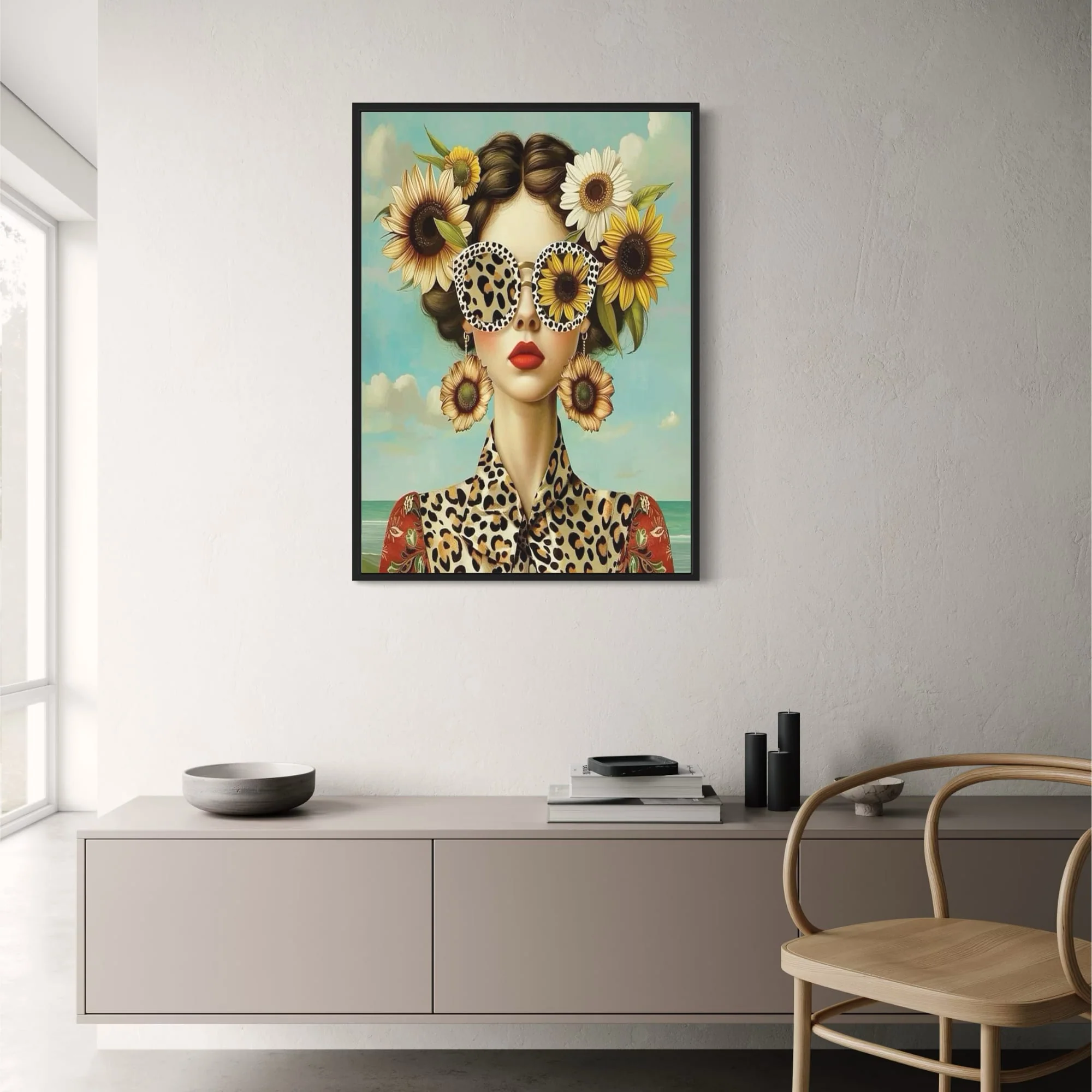 Sunflower Girl | Leopard Print & Rustic Floral - Image 2