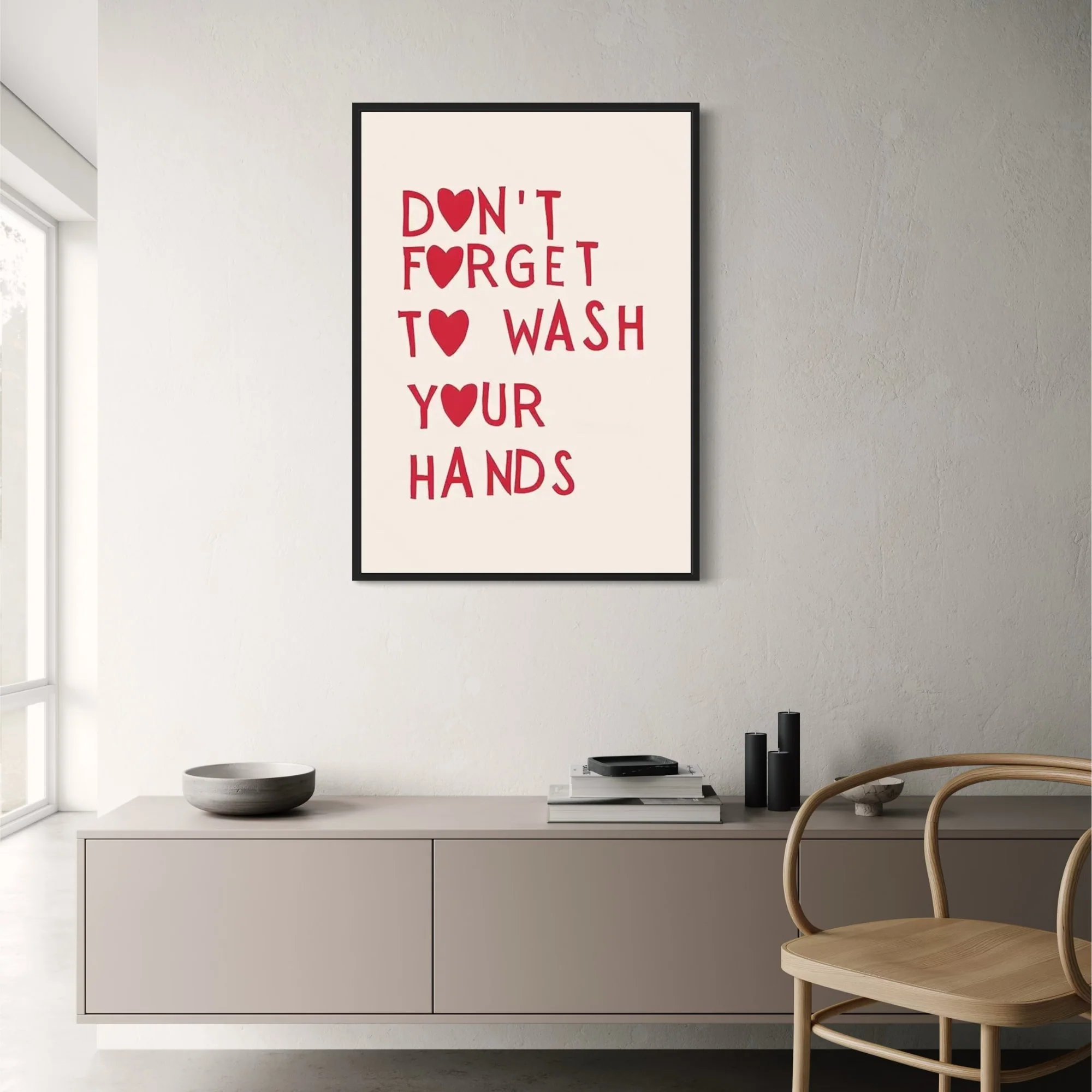 Minimalist Bathroom Art | Wash Your Hands Reminder - Image 2