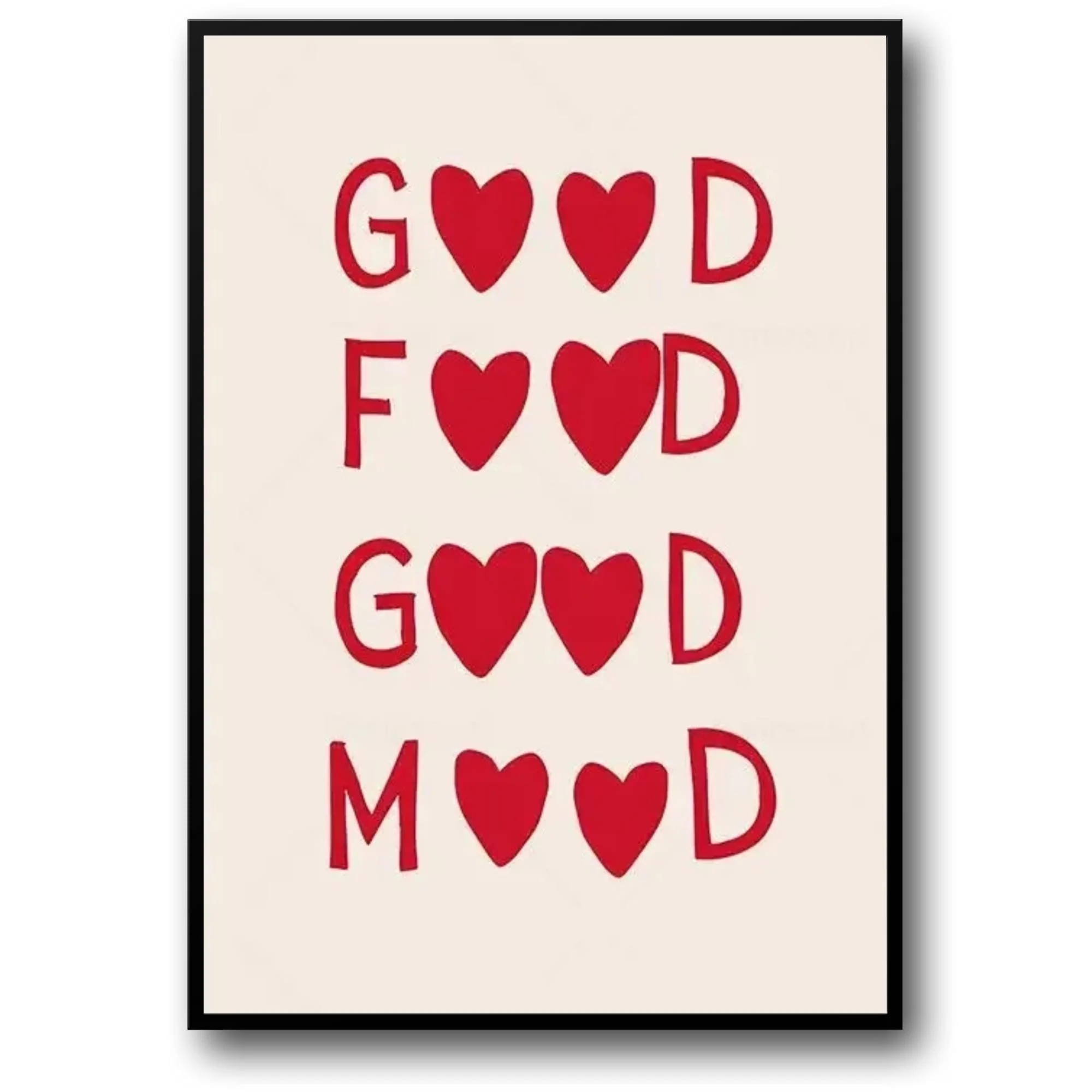 Good Food Good Mood | Minimalist Kitchen Art | Black & White