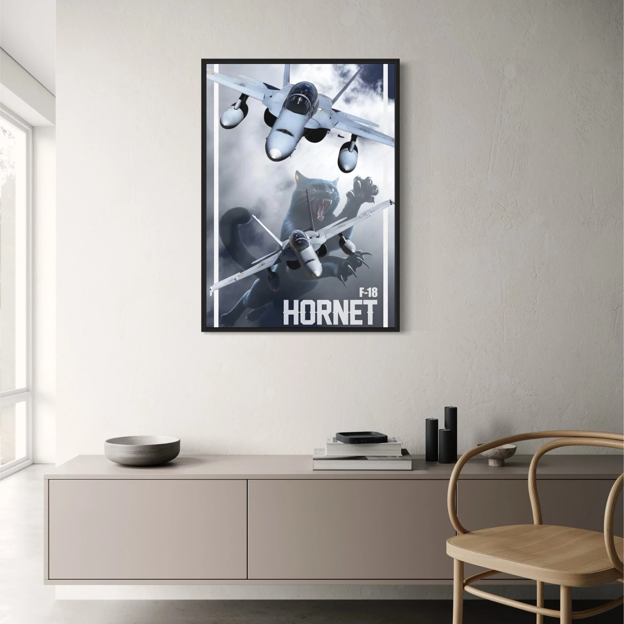 Aviation Art Poster | F-18 Hornet Fighter Jets | Dramatic Sky Scene | Panther Detail | Poster Print - Image 2