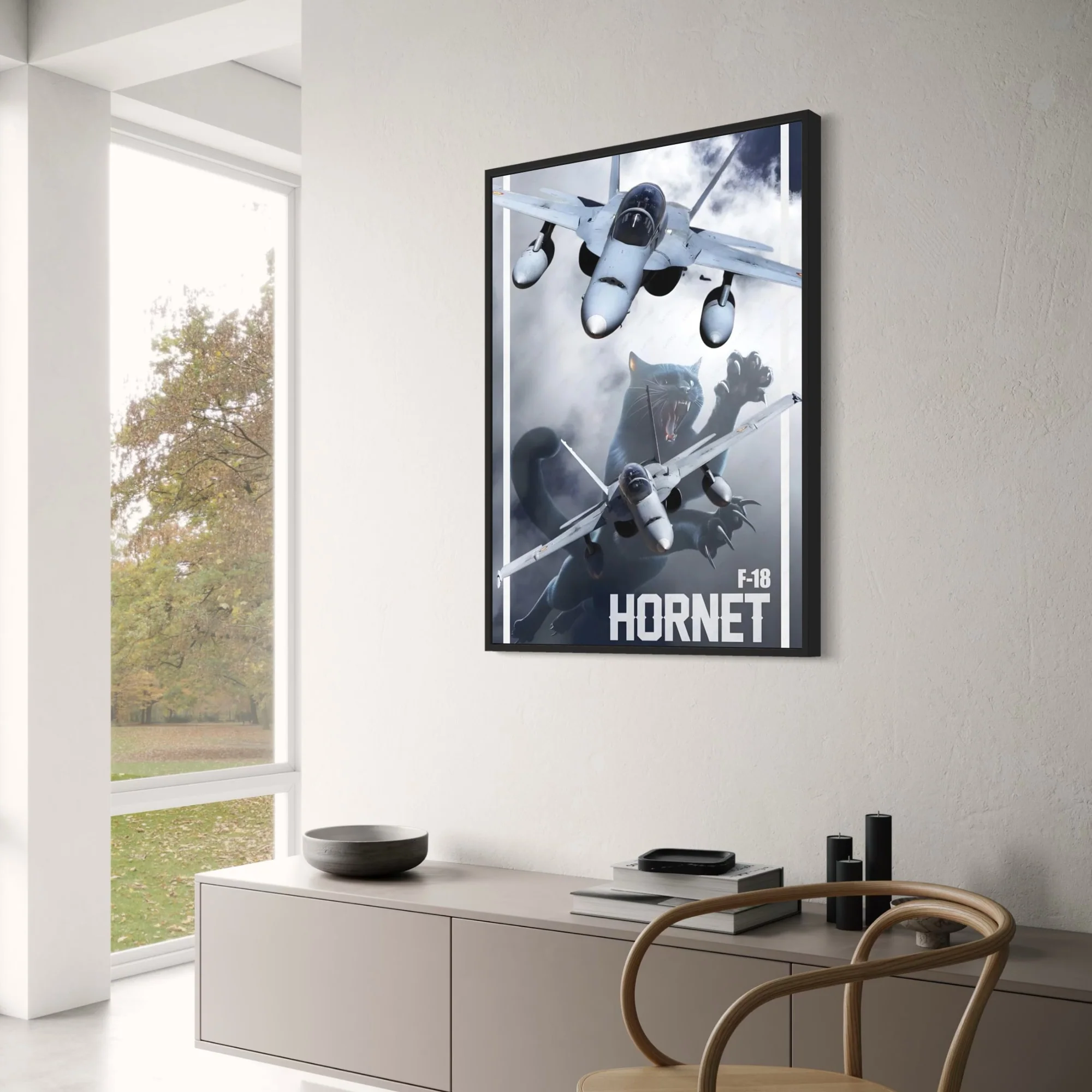 Aviation Art Poster | F-18 Hornet Fighter Jets | Dramatic Sky Scene | Panther Detail | Poster Print - Image 3
