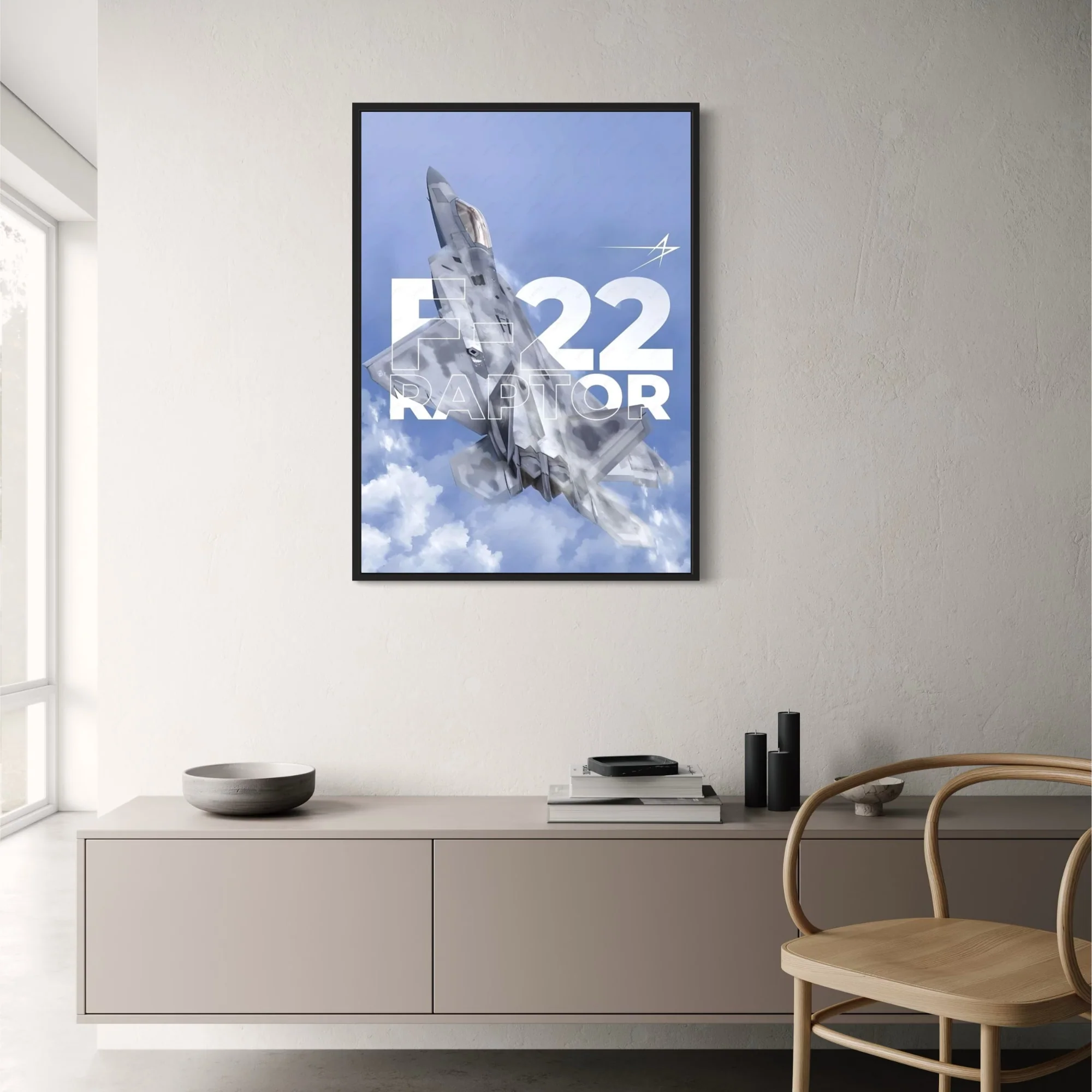 F-22 Raptor Fighter Jet Poster | Vibrant Colors Artwork | Aviation Decor for Home, Office, or Gallery - Image 2