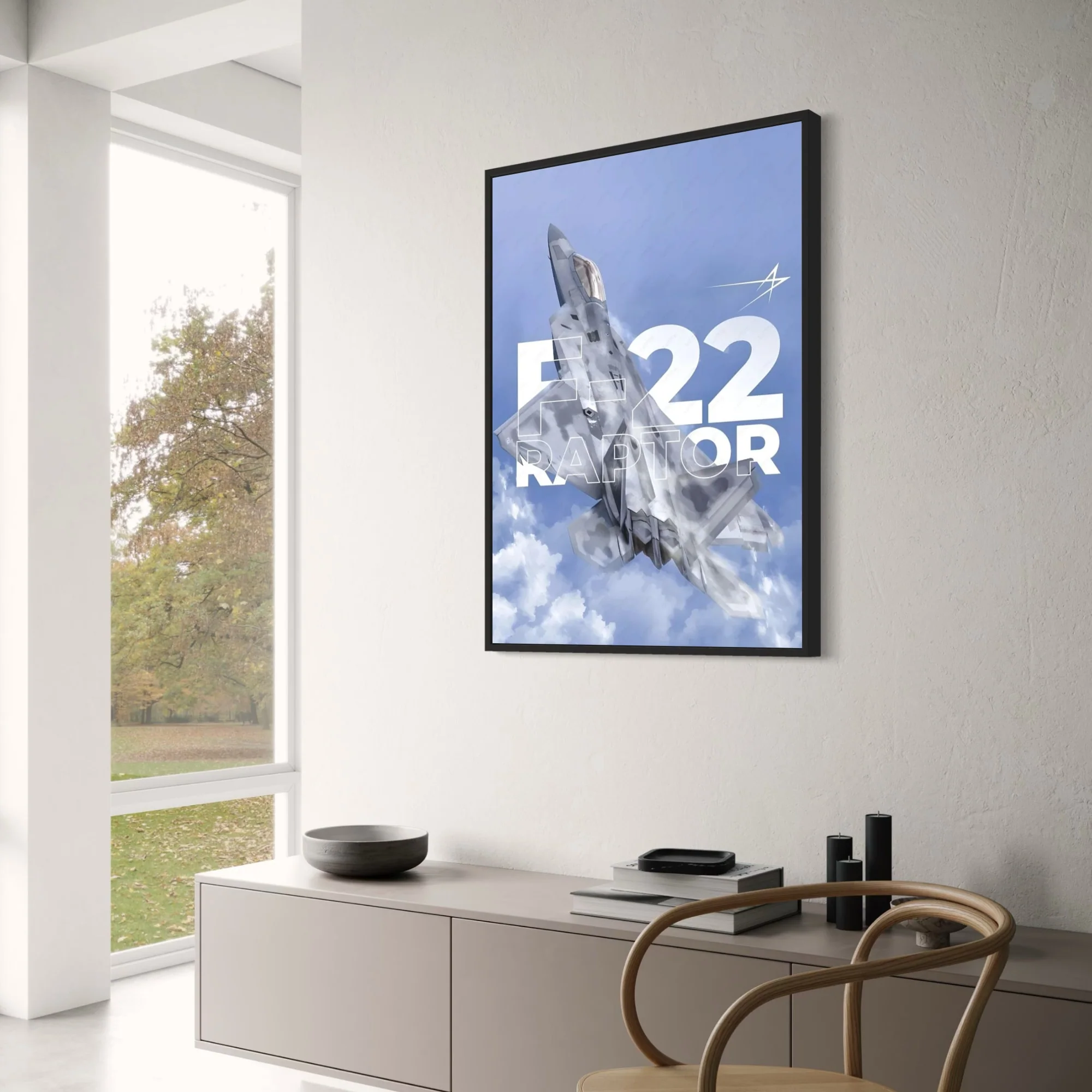 F-22 Raptor Fighter Jet Poster | Vibrant Colors Artwork | Aviation Decor for Home, Office, or Gallery - Image 3