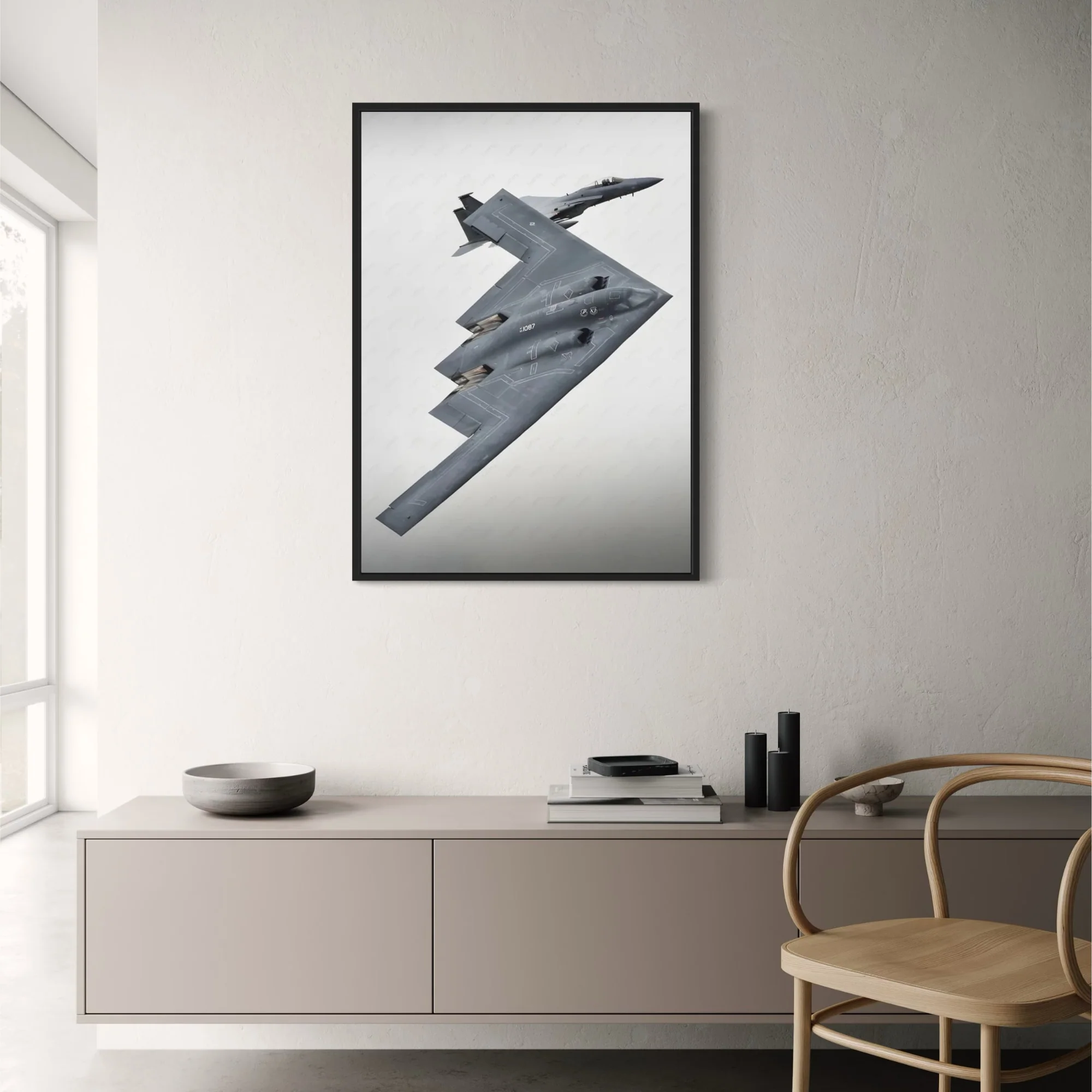Aviation Art Print | B2 Stealth Bomber Jet Aesthetic | Modern Home Decor | Artwork for Office - Image 2