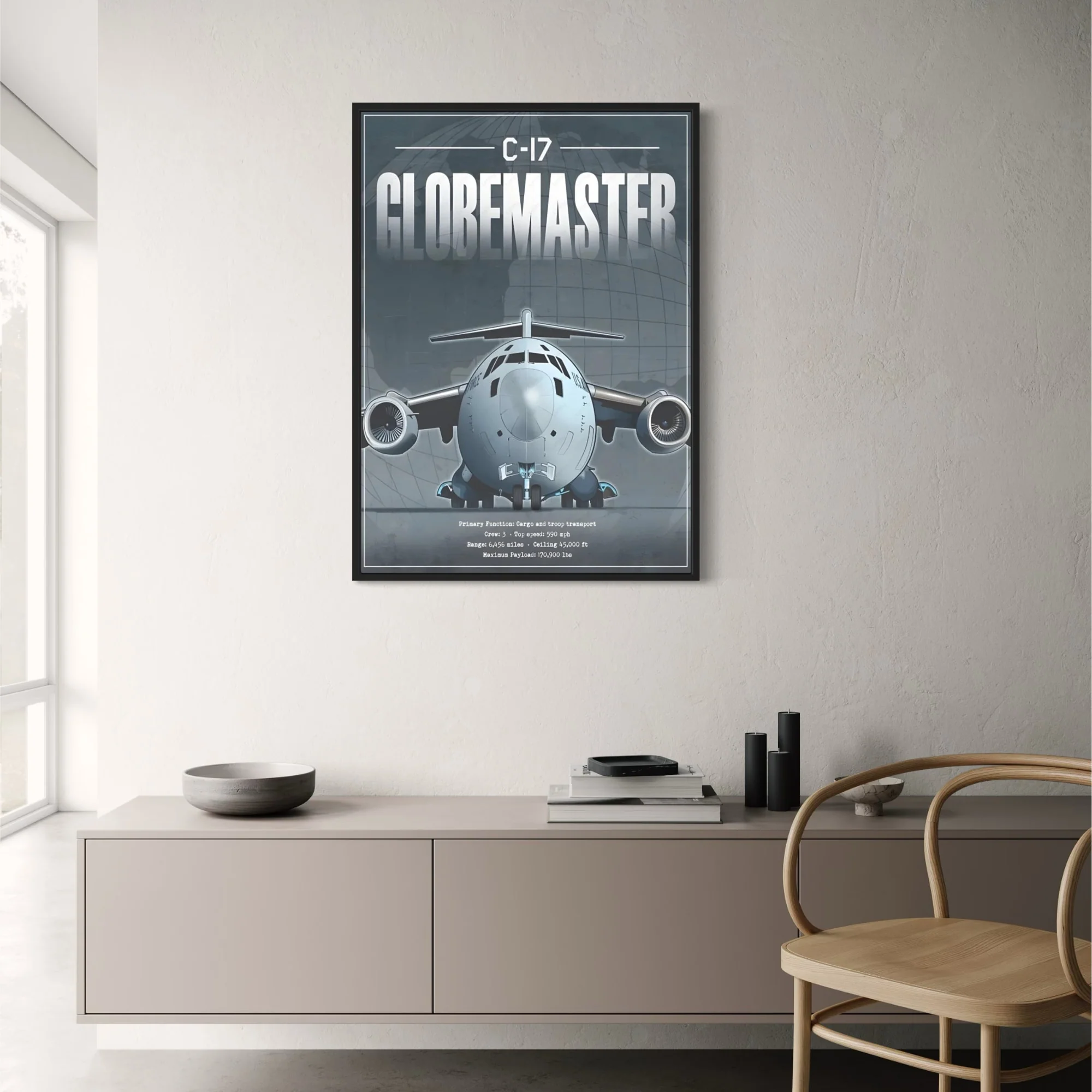 Military Aircraft Print | C-17 Globemaster III Poster | Aviation Art for Home, Office, or Gallery Display - Image 2